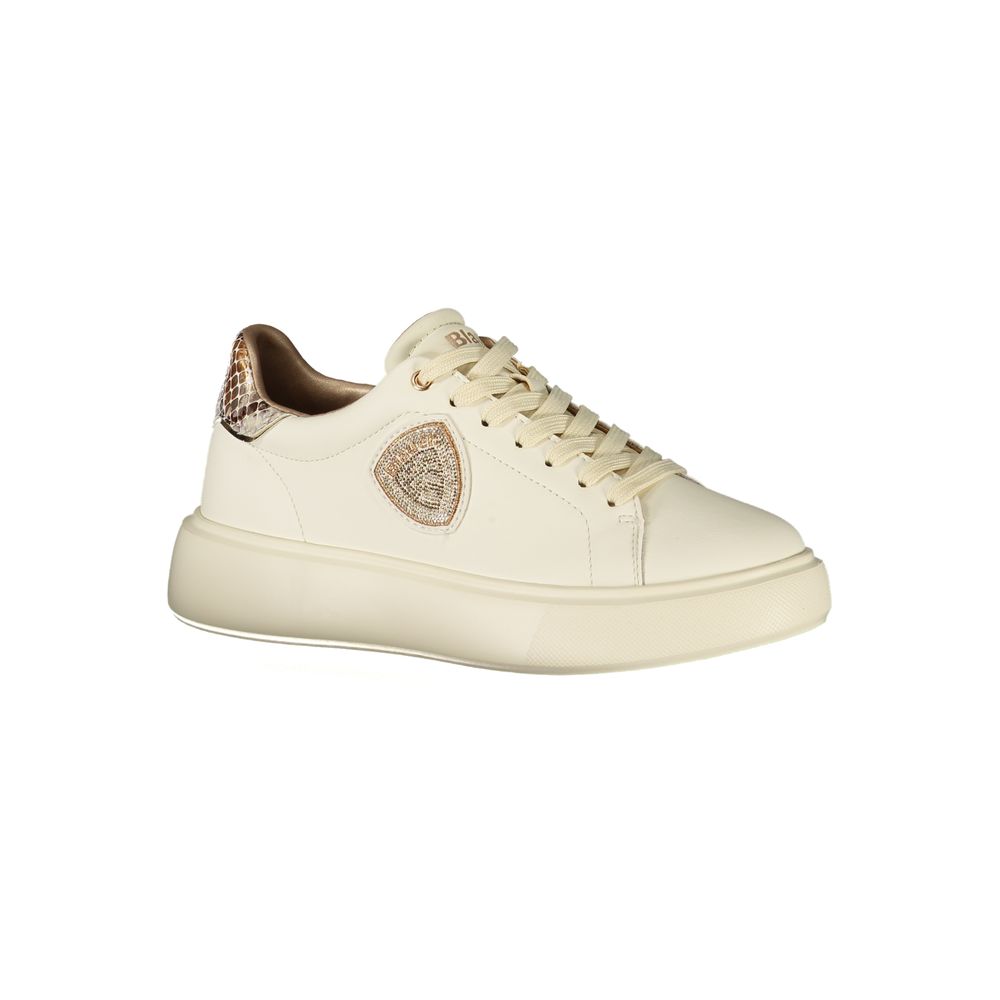Blauer Beige Polyester Sneaker - Image 2