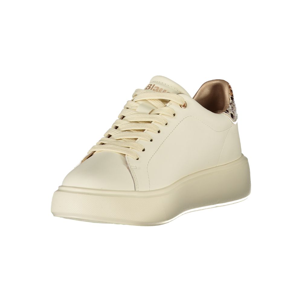 Blauer Beige Polyester Sneaker - Image 3