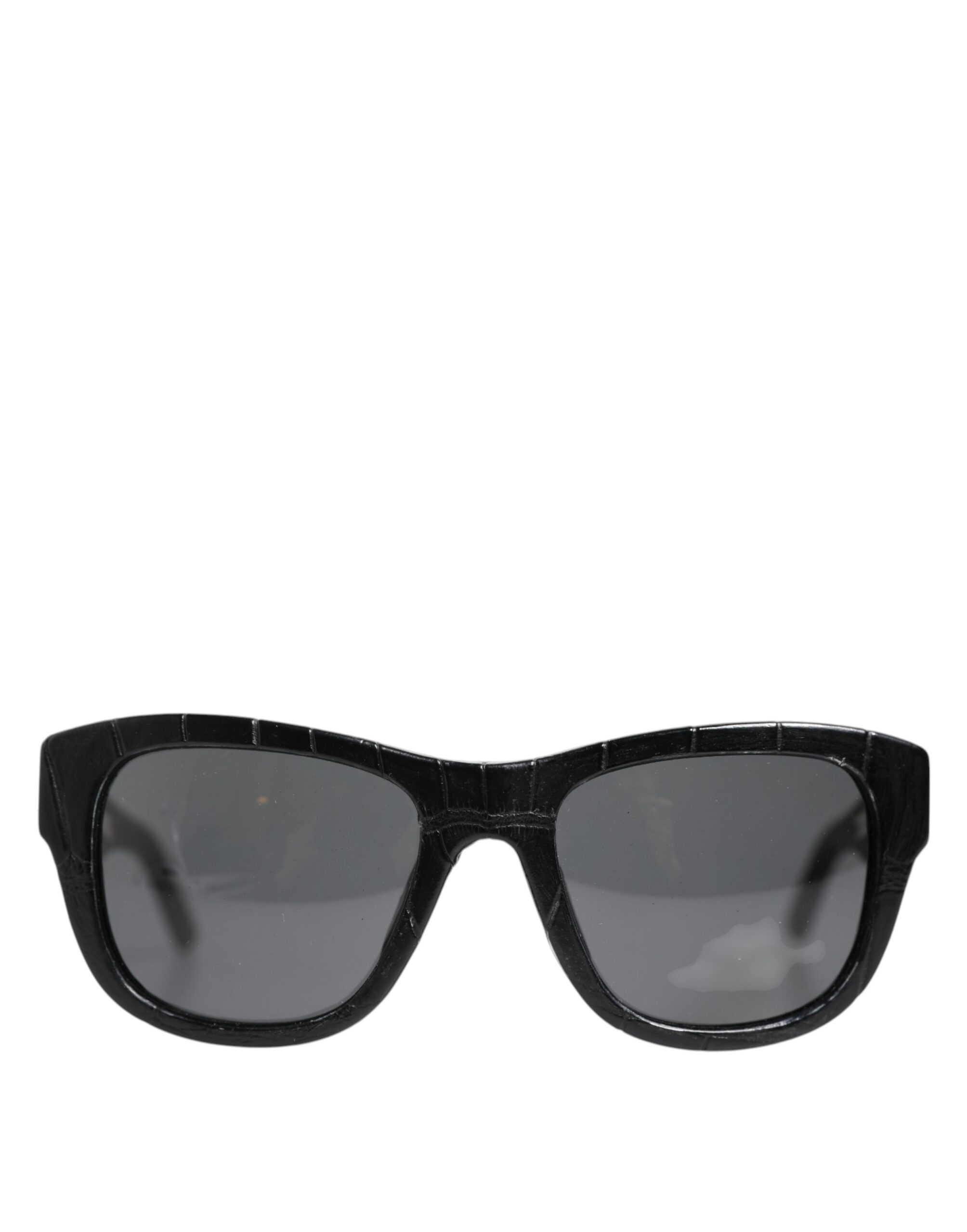 Dolce & Gabbana DG4177 Black Leather Frame Tinted Lens Sunglasses