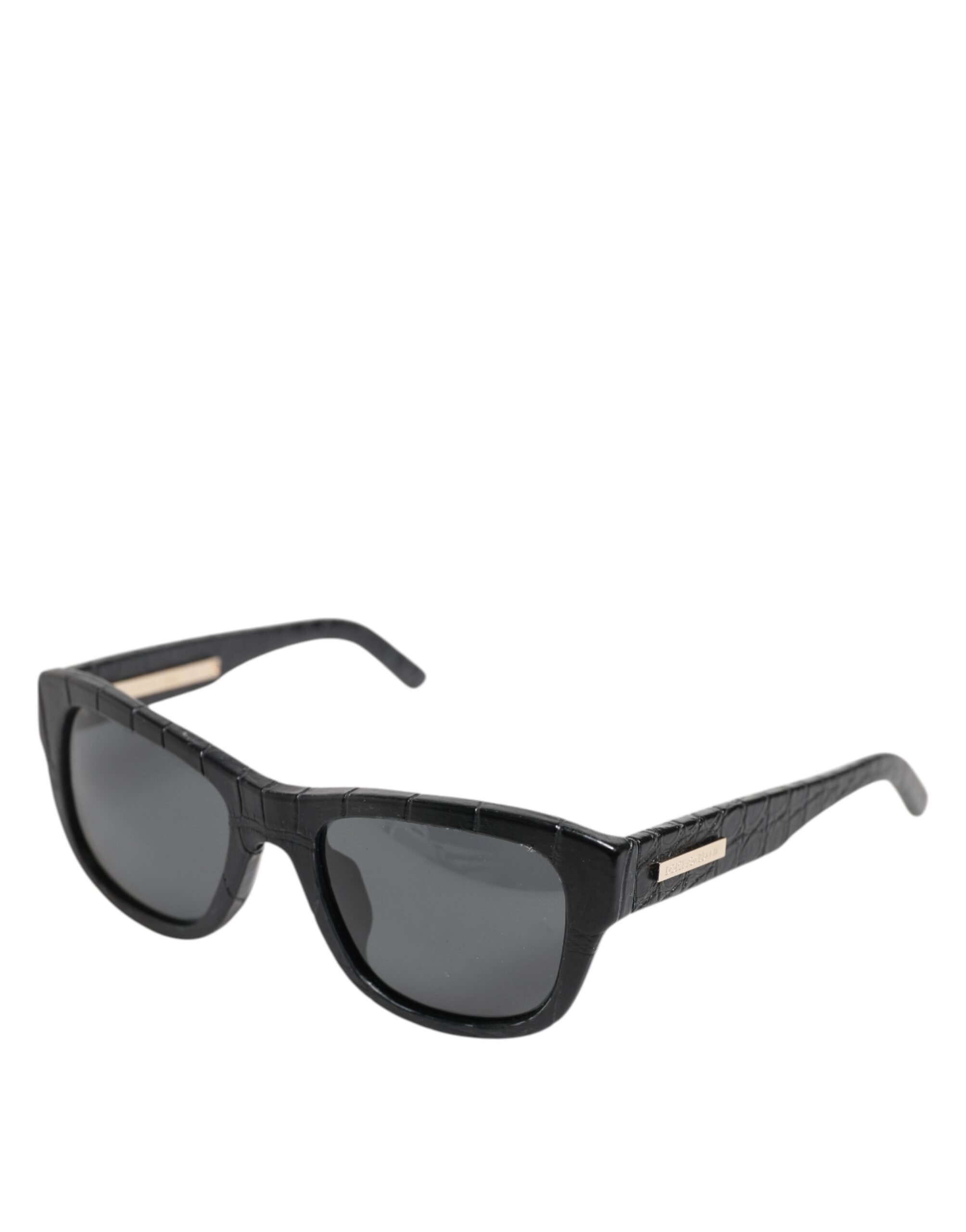 Dolce & Gabbana DG4177 Black Leather Frame Tinted Lens Sunglasses - Image 3