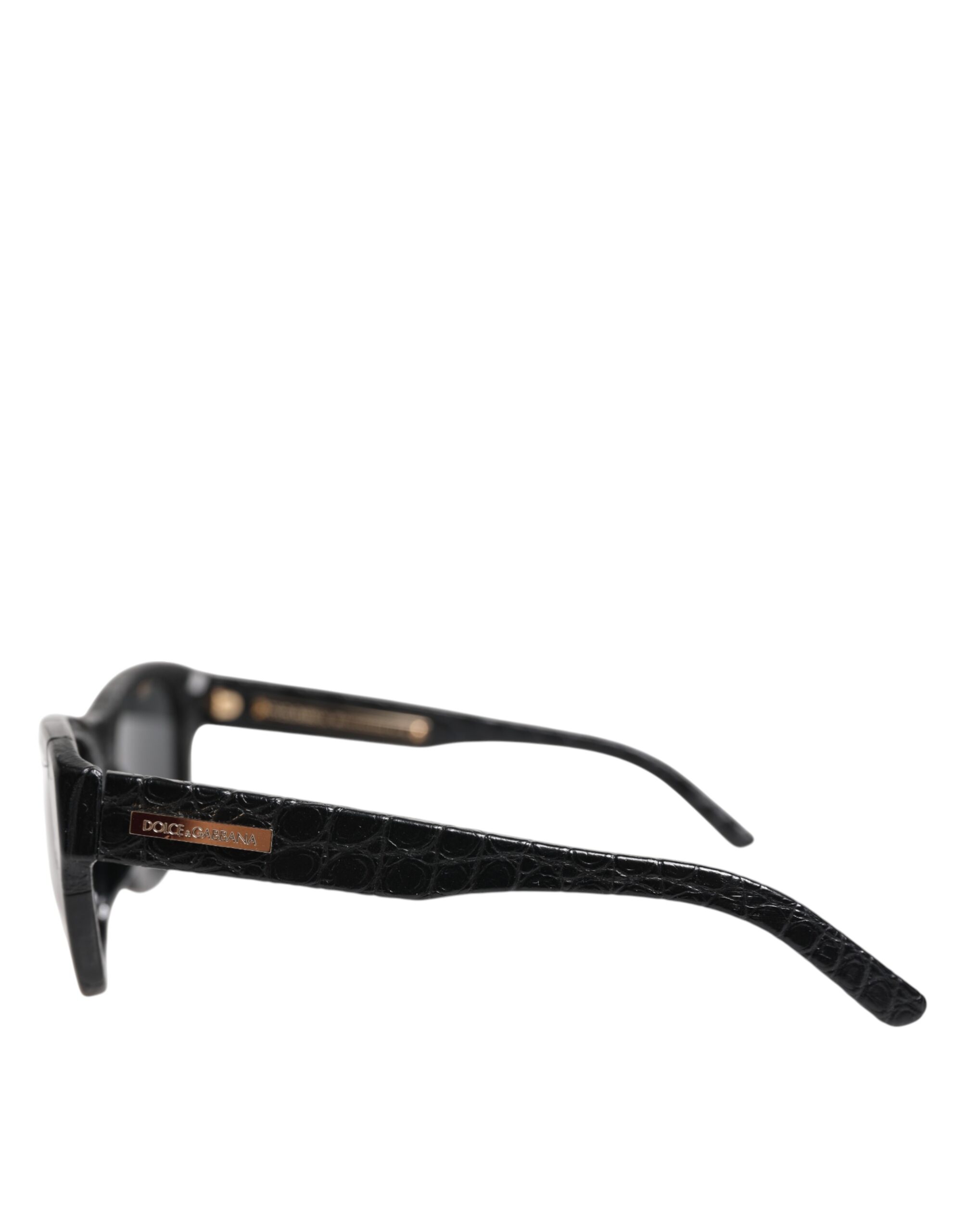 Dolce & Gabbana DG4177 Black Leather Frame Tinted Lens Sunglasses - Image 4