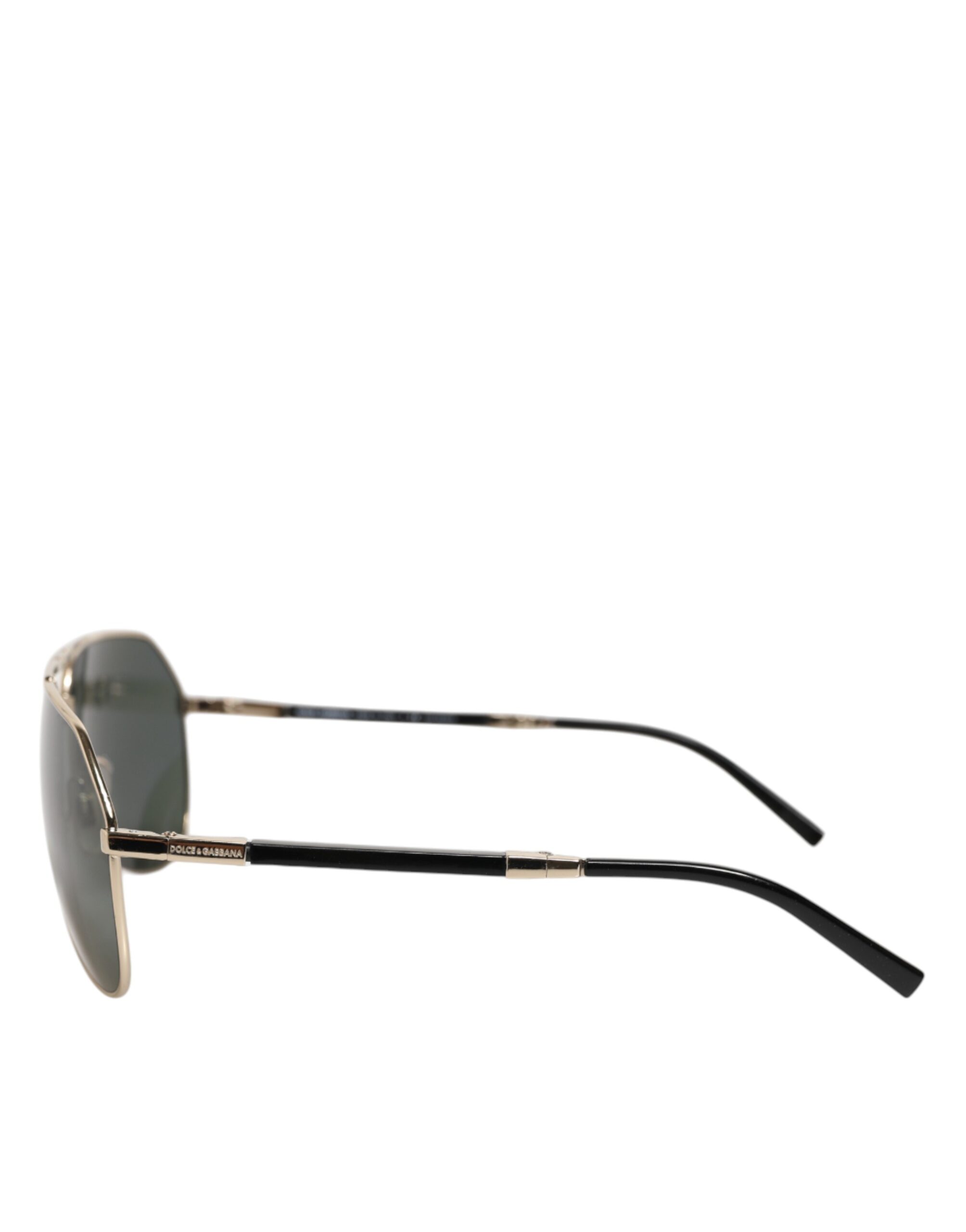 Dolce & Gabbana DG2106K Black Gold Plated Polarized MetalFrame Sunglasses - Image 4