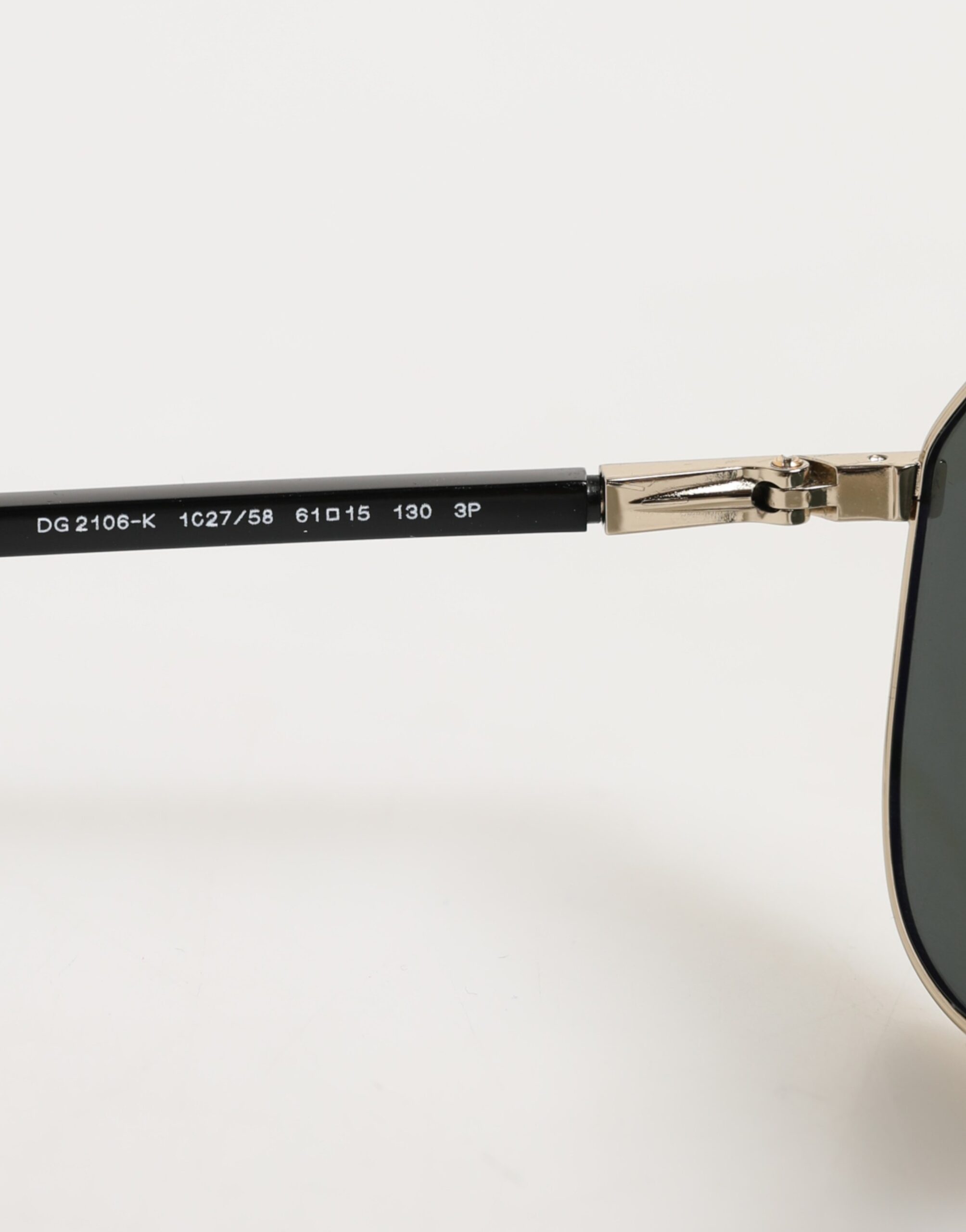 Dolce & Gabbana DG2106K Black Gold Plated Polarized MetalFrame Sunglasses - Image 6