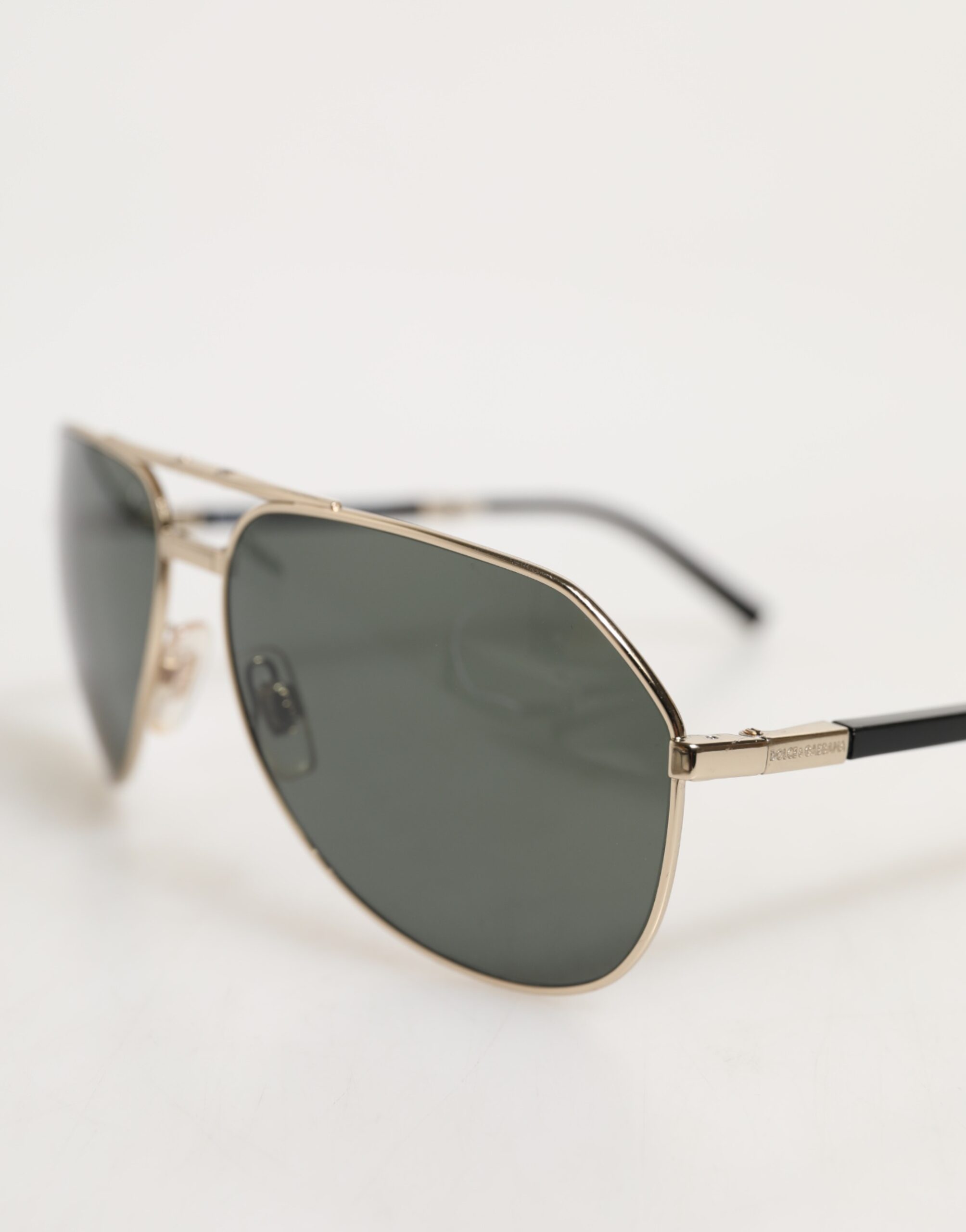 Dolce & Gabbana DG2106K Black Gold Plated Polarized MetalFrame Sunglasses - Image 7