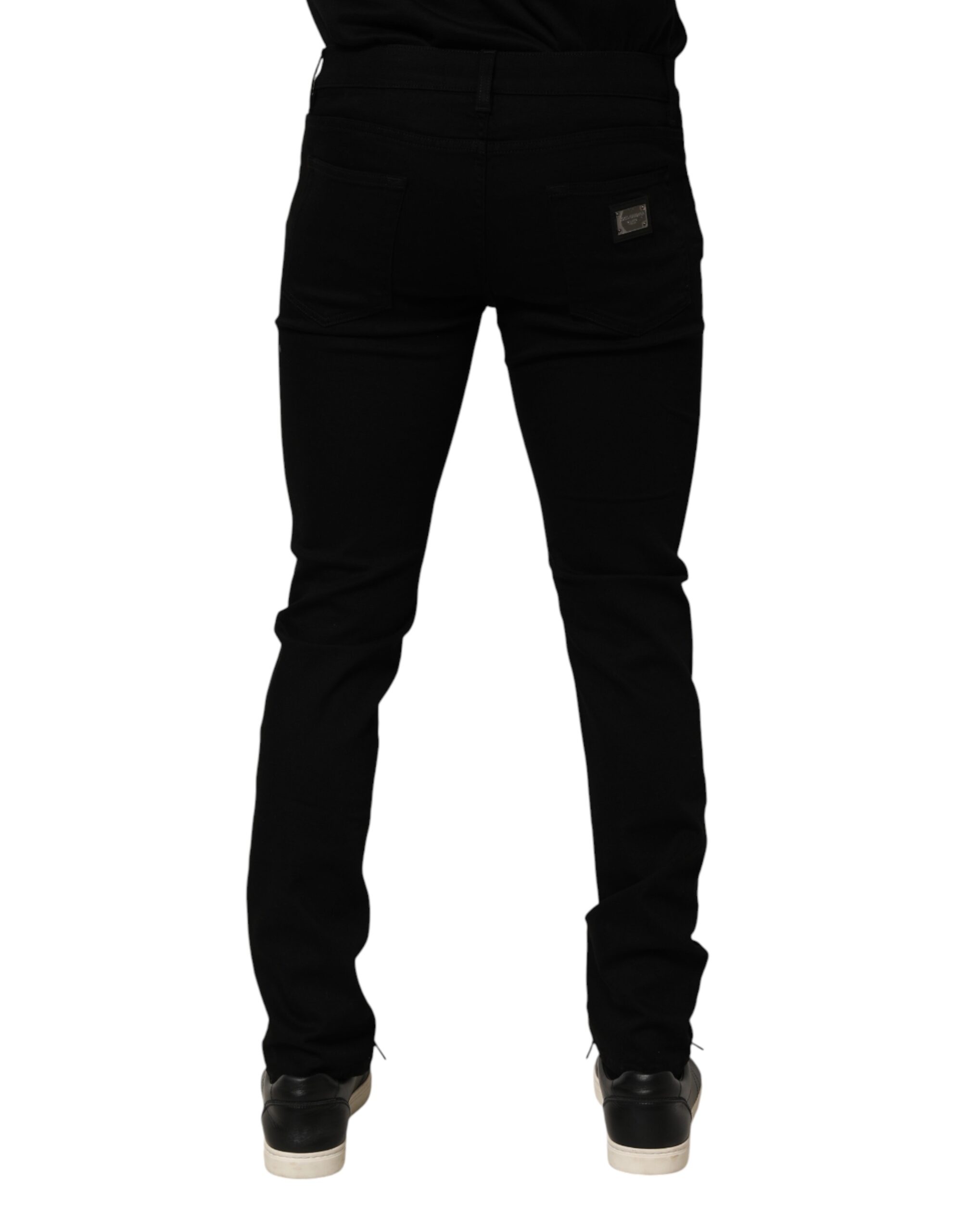 Dolce & Gabbana Black Cotton Stretch Slim Fit Men Denim Jeans - Image 4