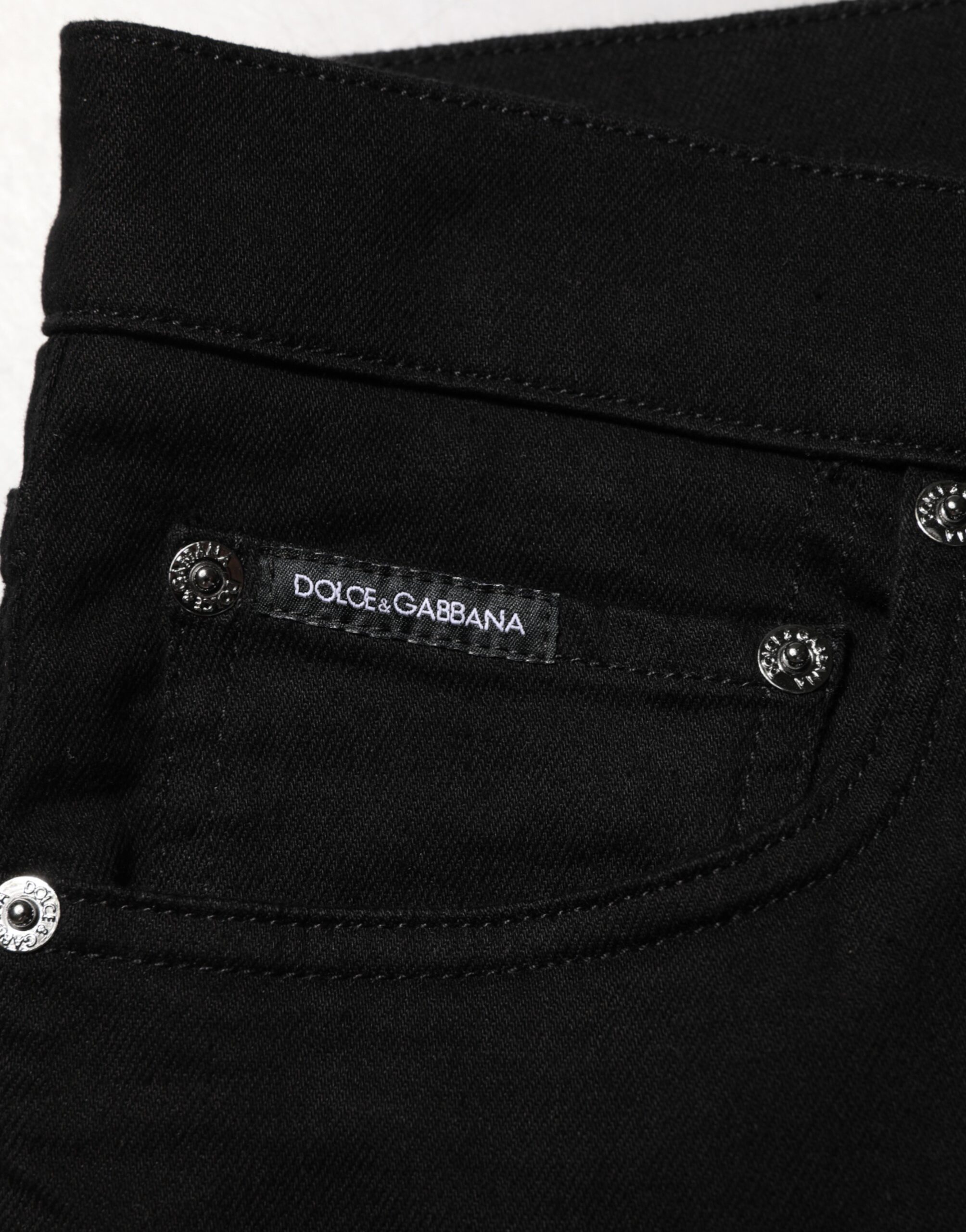 Dolce & Gabbana Black Cotton Stretch Slim Fit Men Denim Jeans - Image 6