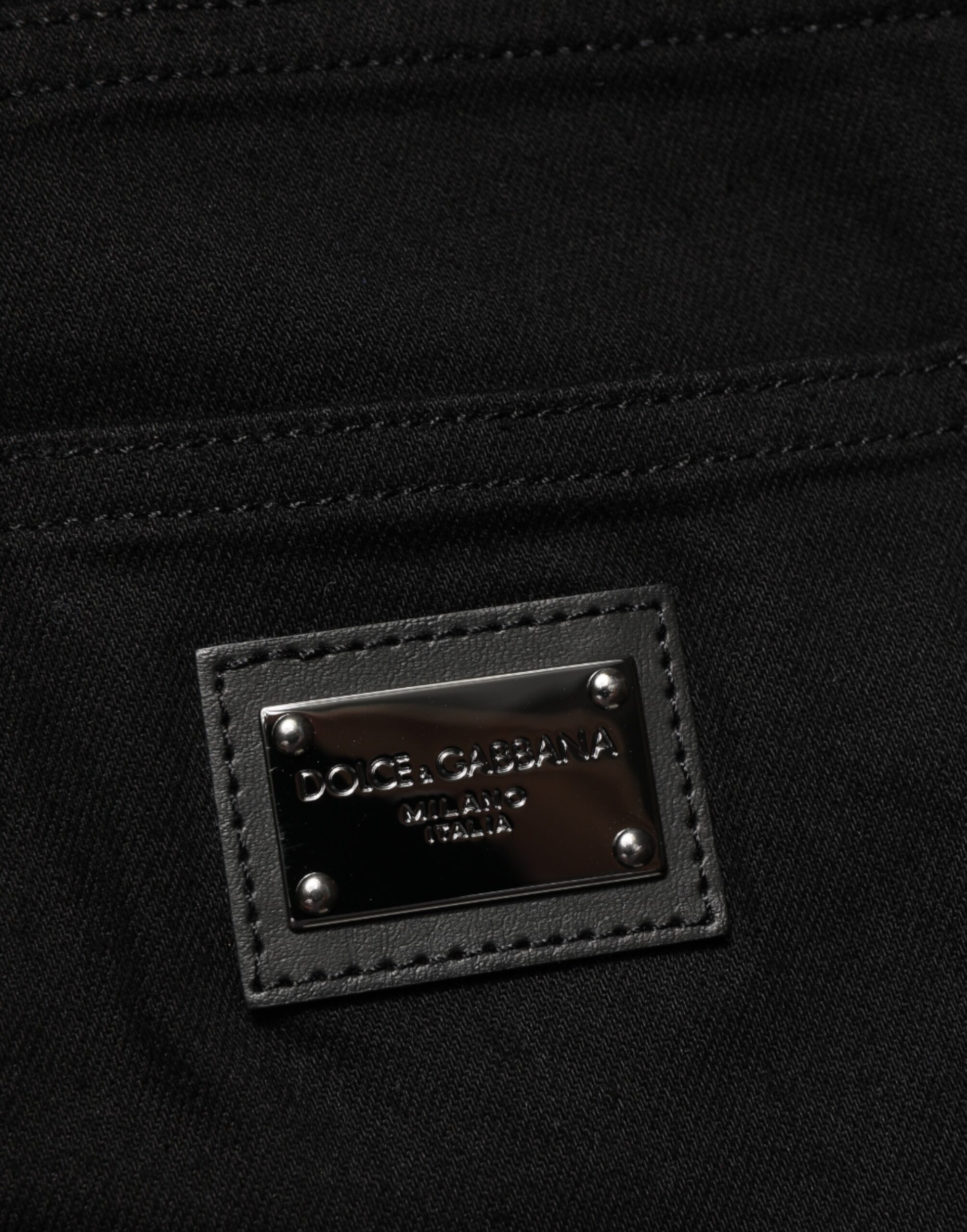 Dolce & Gabbana Black Cotton Stretch Slim Fit Men Denim Jeans - Image 7