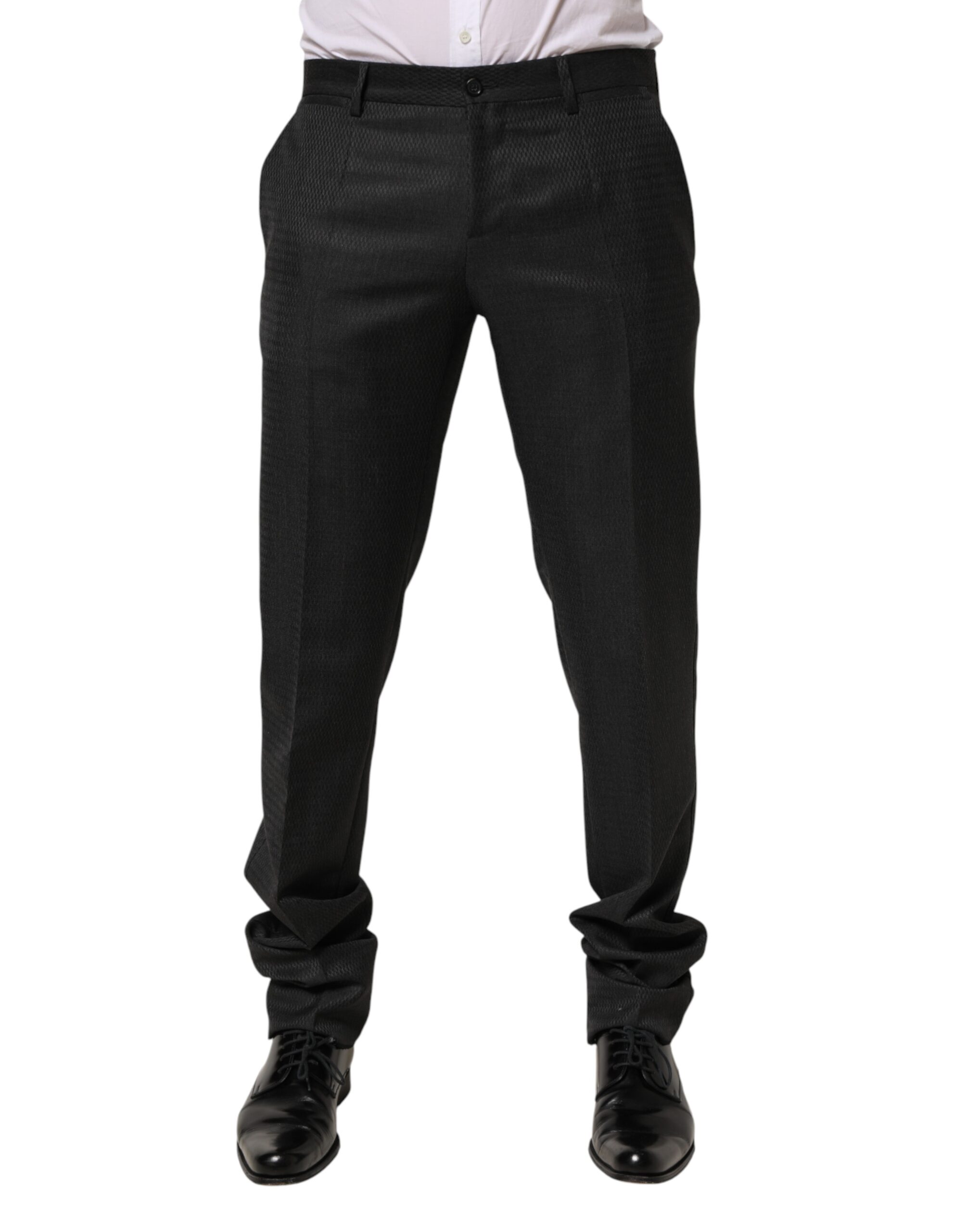 Dolce & Gabbana Black Wool Formal Dress Men Trouser Pants - Image 2
