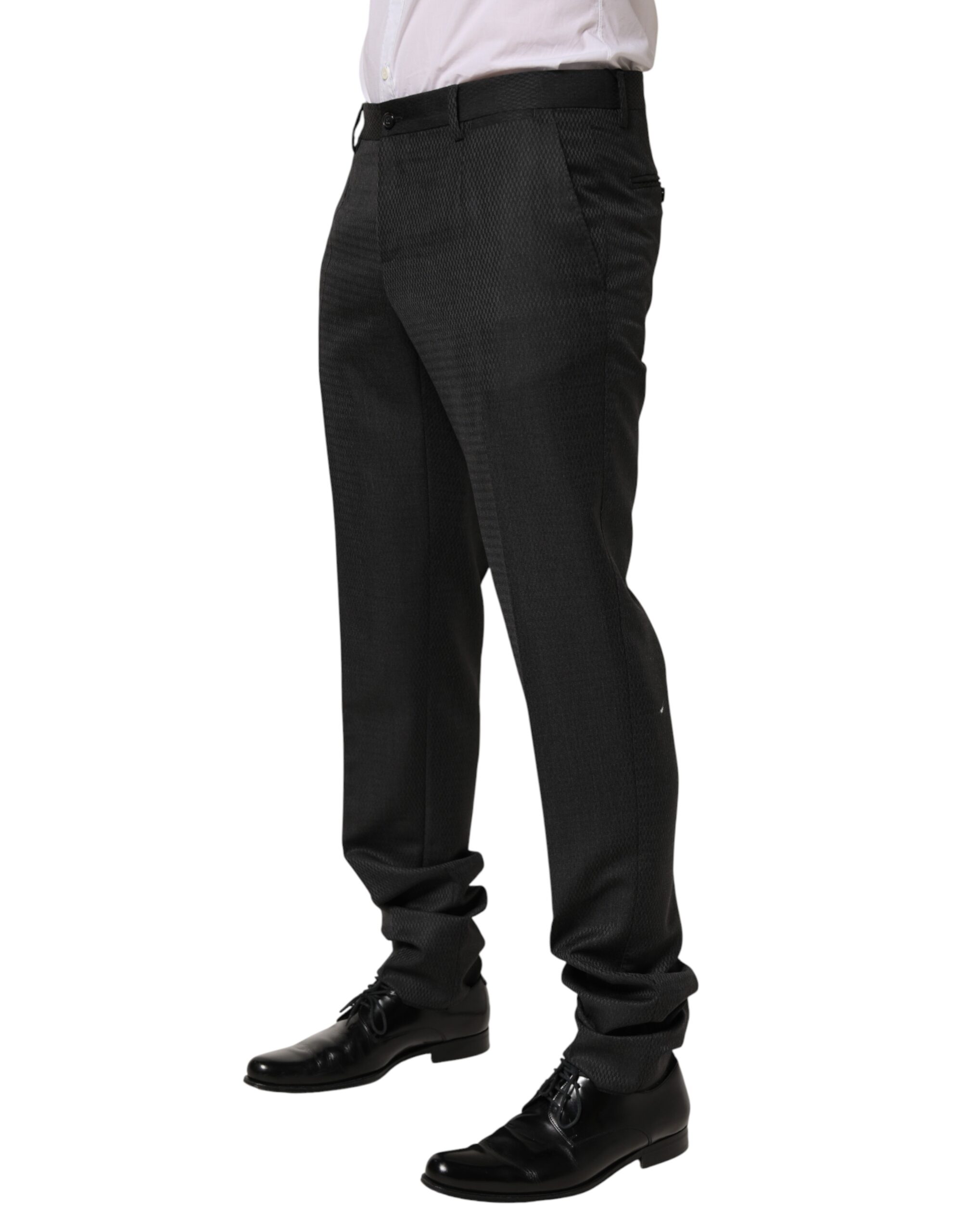 Dolce & Gabbana Black Wool Formal Dress Men Trouser Pants - Image 3