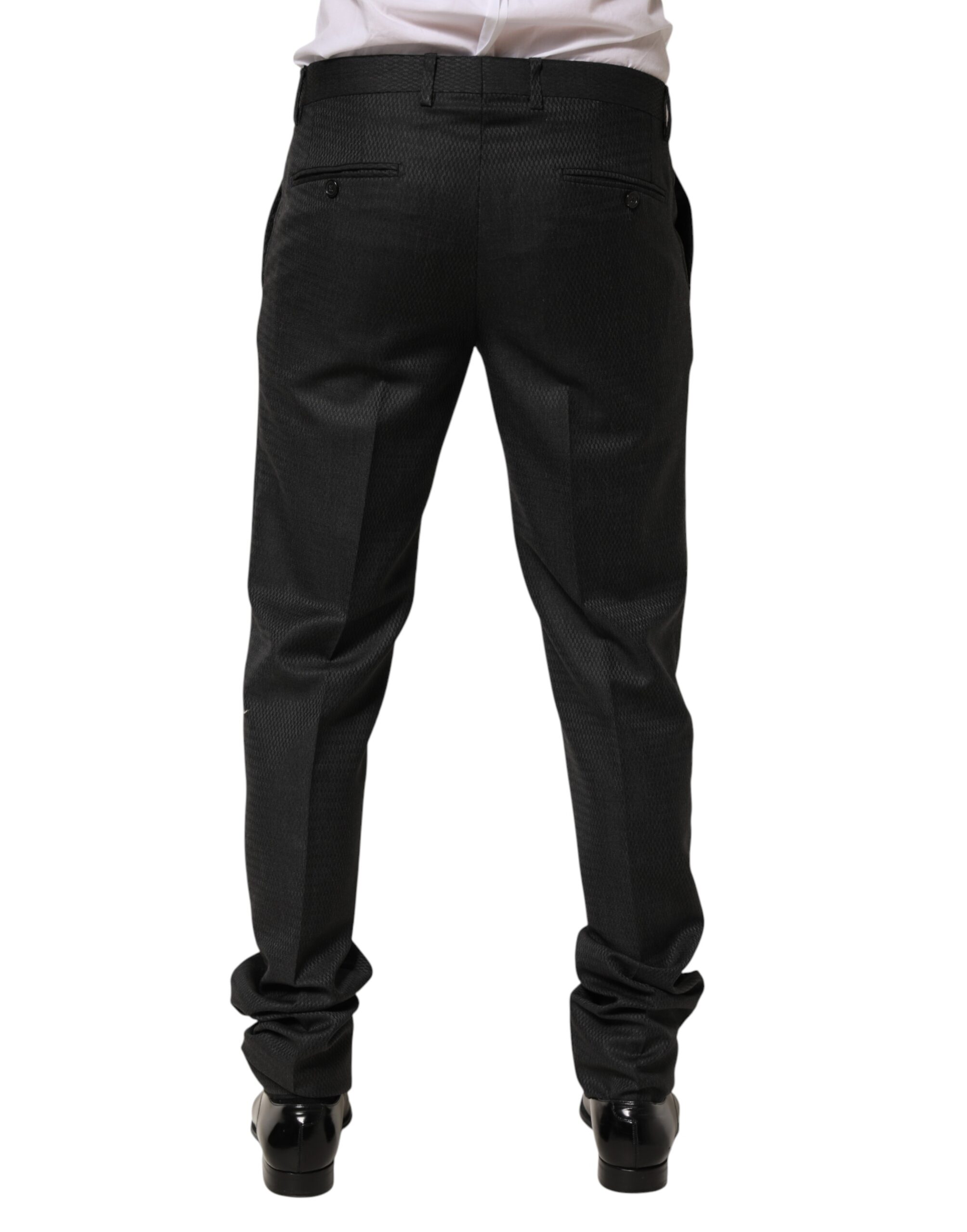 Dolce & Gabbana Black Wool Formal Dress Men Trouser Pants - Image 4
