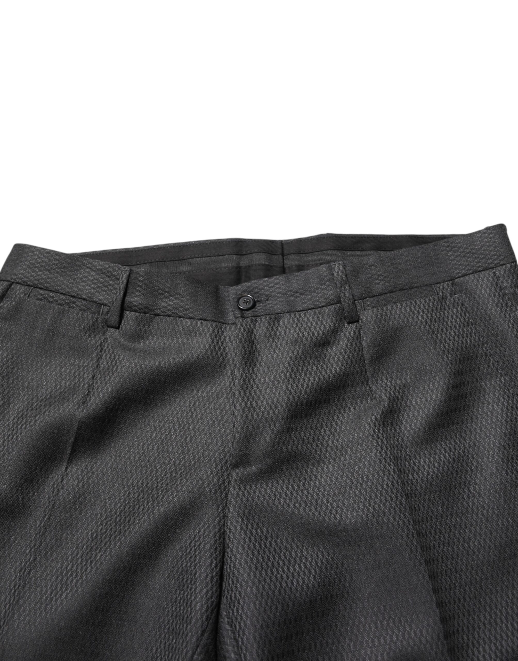 Dolce & Gabbana Black Wool Formal Dress Men Trouser Pants - Image 5