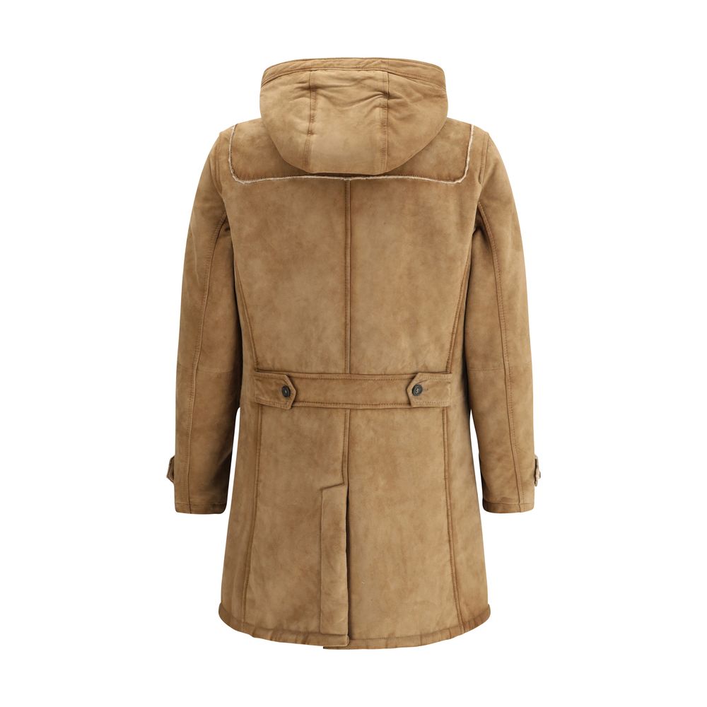 D'amico Brown Leather Coat - Image 2