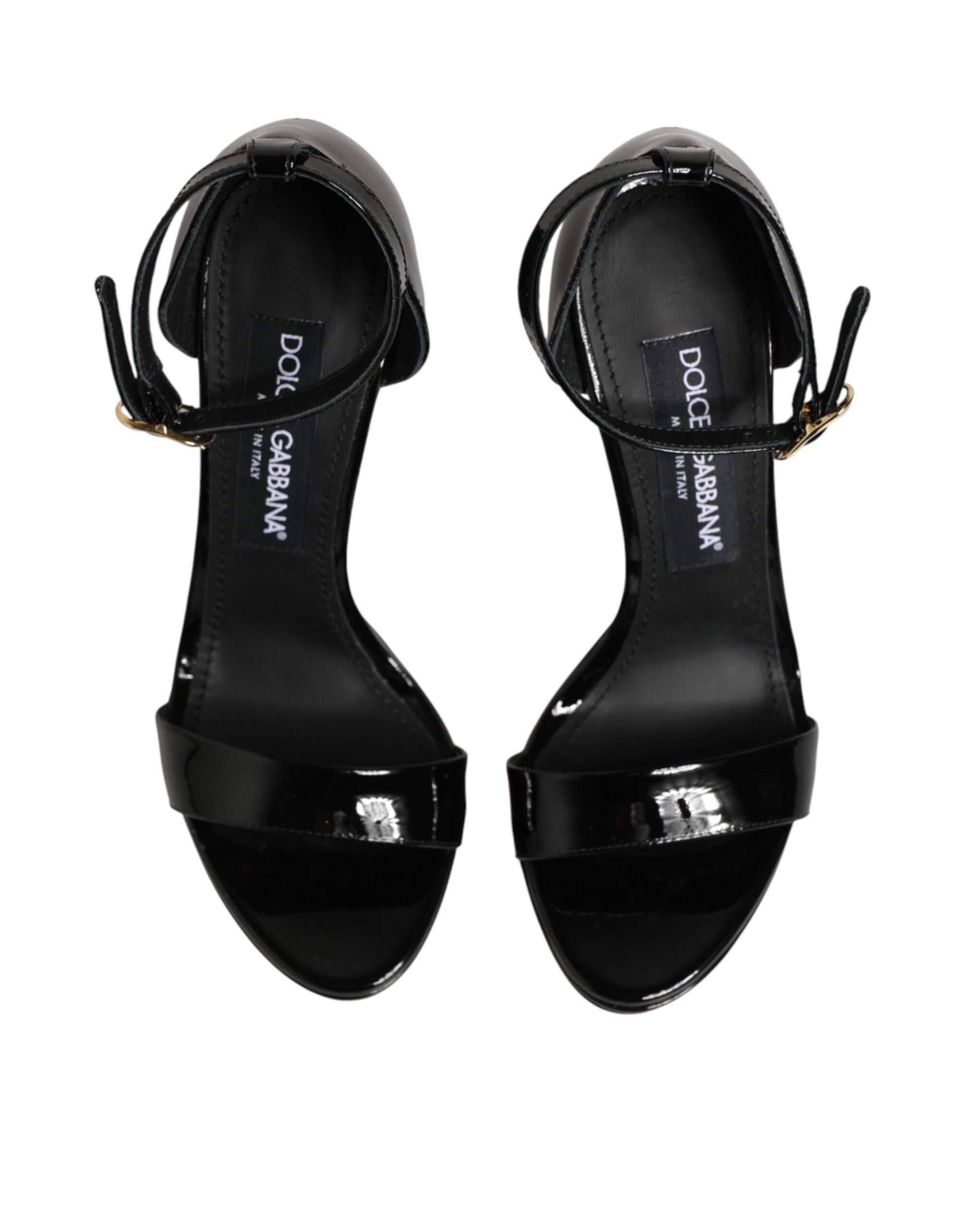 Dolce & Gabbana Black Leather Platform Keira Sandals Shoes - Image 4