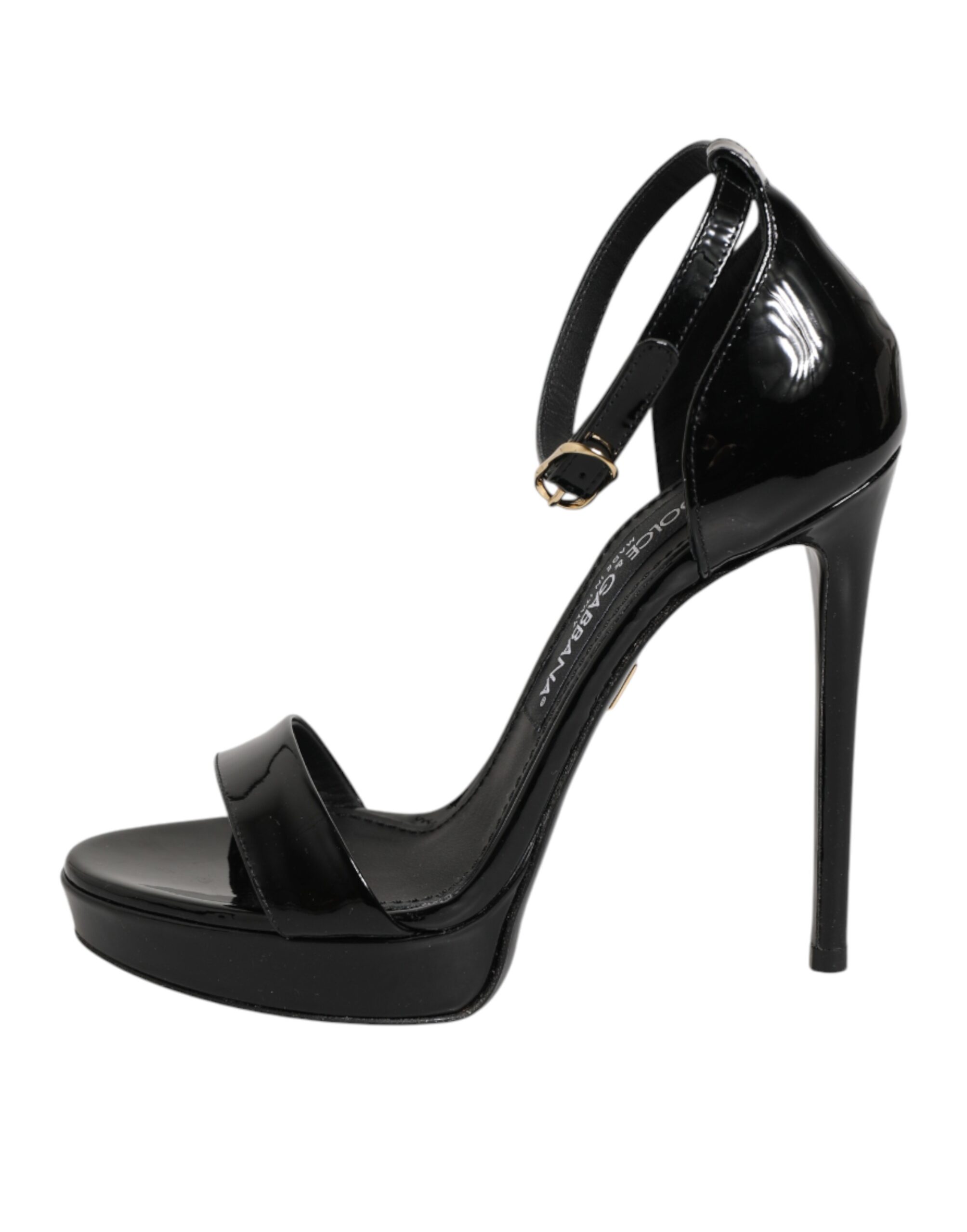 Dolce & Gabbana Black Leather Platform Keira Sandals Shoes - Image 7