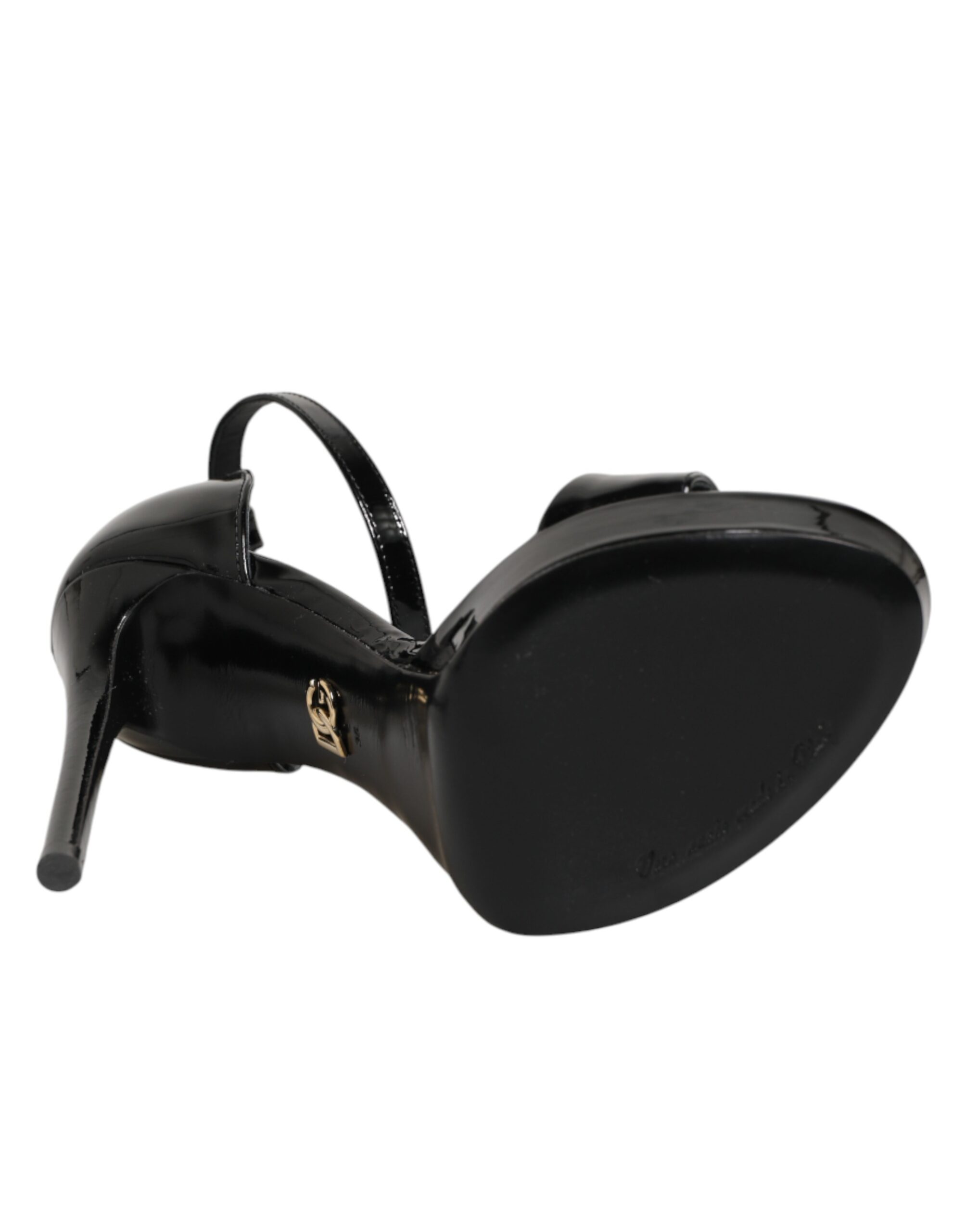 Dolce & Gabbana Black Leather Platform Keira Sandals Shoes - Image 8
