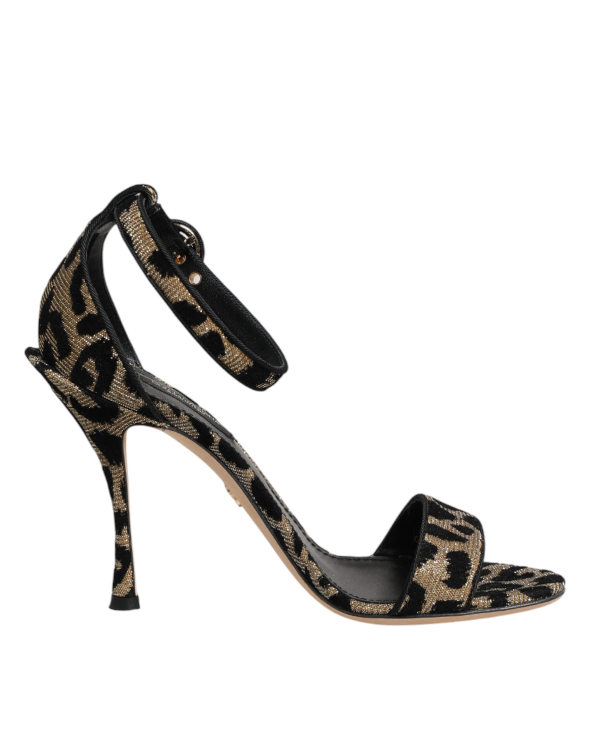 Dolce & Gabbana Gold Leopard Ankle Strap Heels Sandals Shoes - Image 2