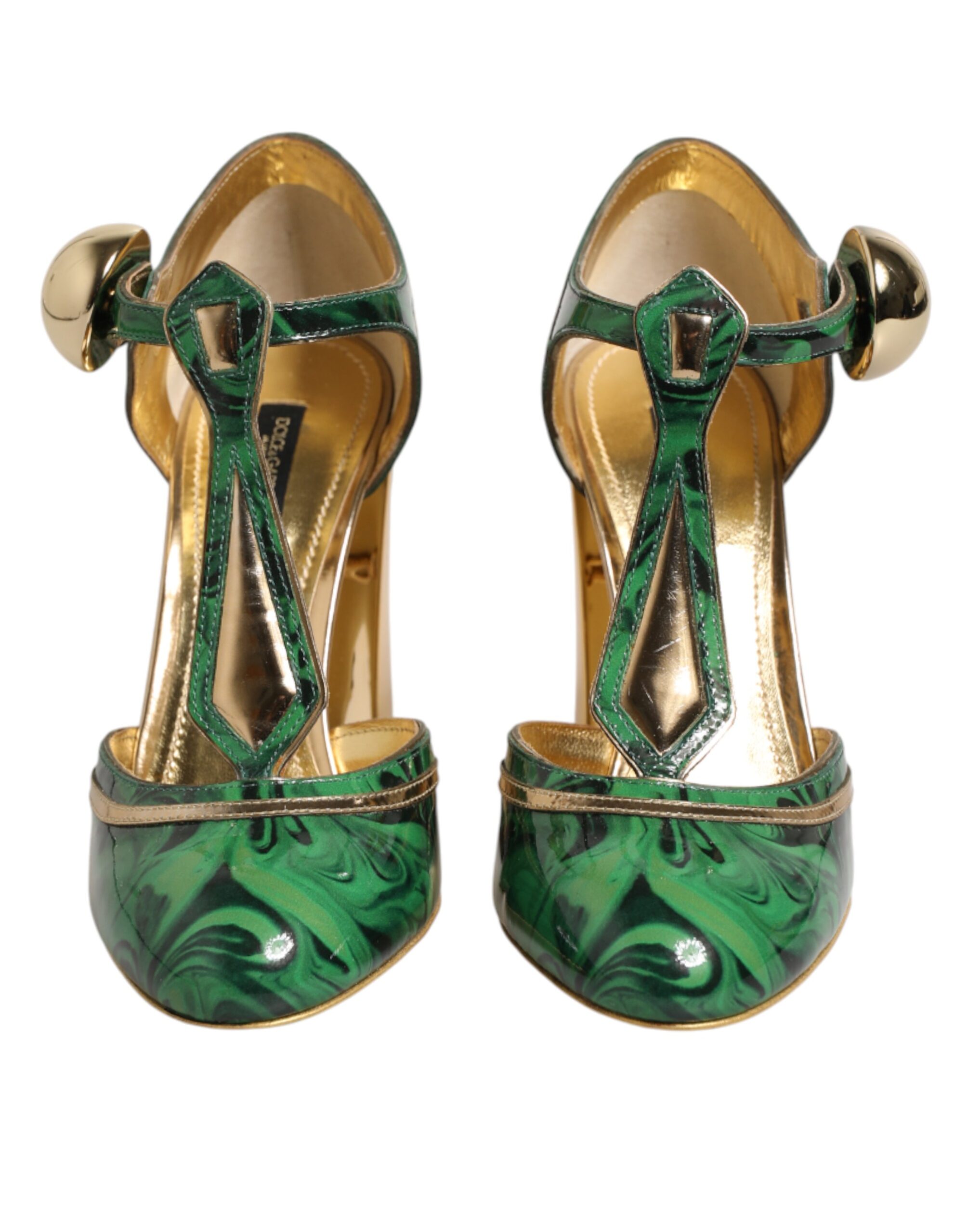 Dolce & Gabbana Green Patent Leather Vally Heels Pumps Shoes - Image 3
