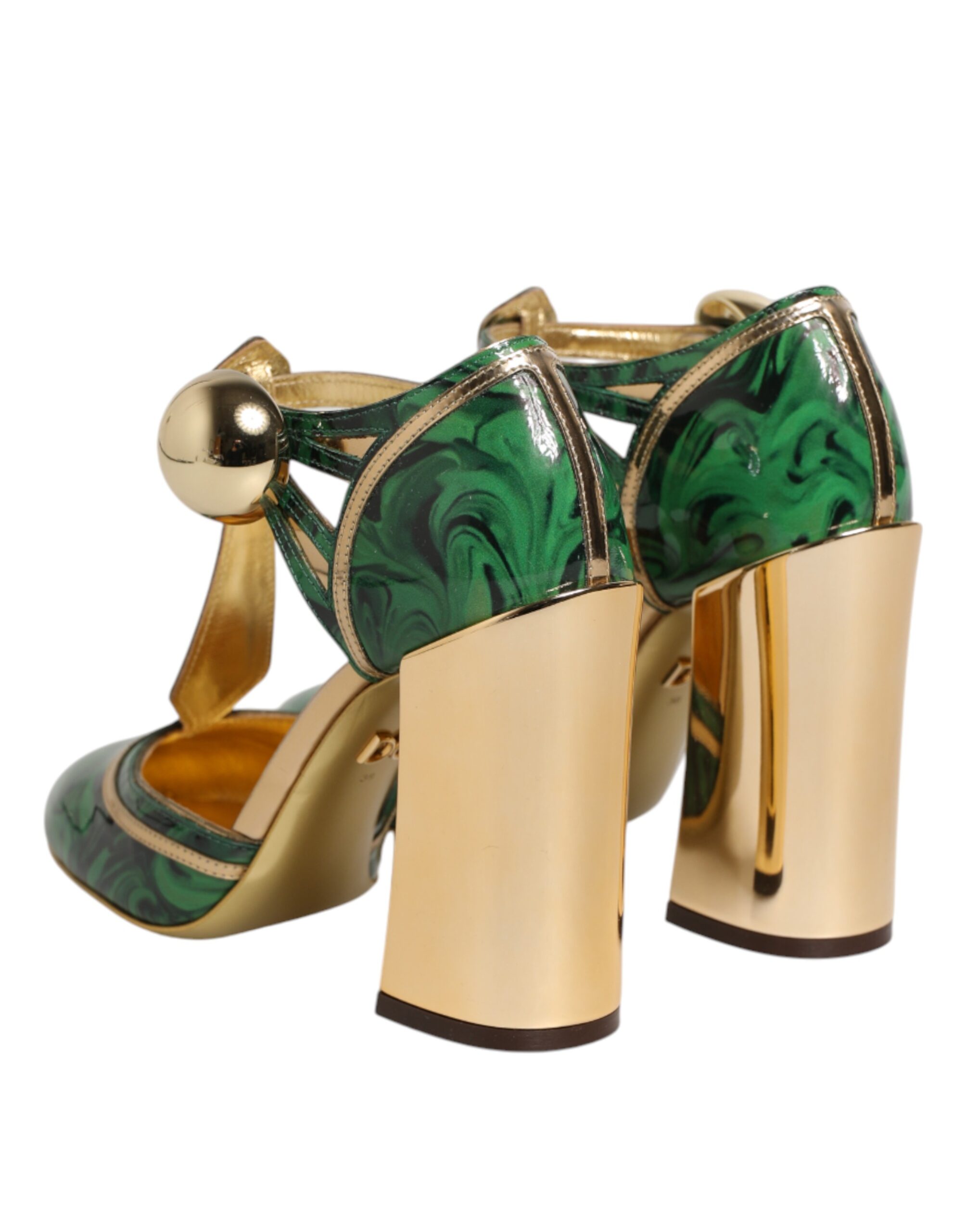 Dolce & Gabbana Green Patent Leather Vally Heels Pumps Shoes - Image 6