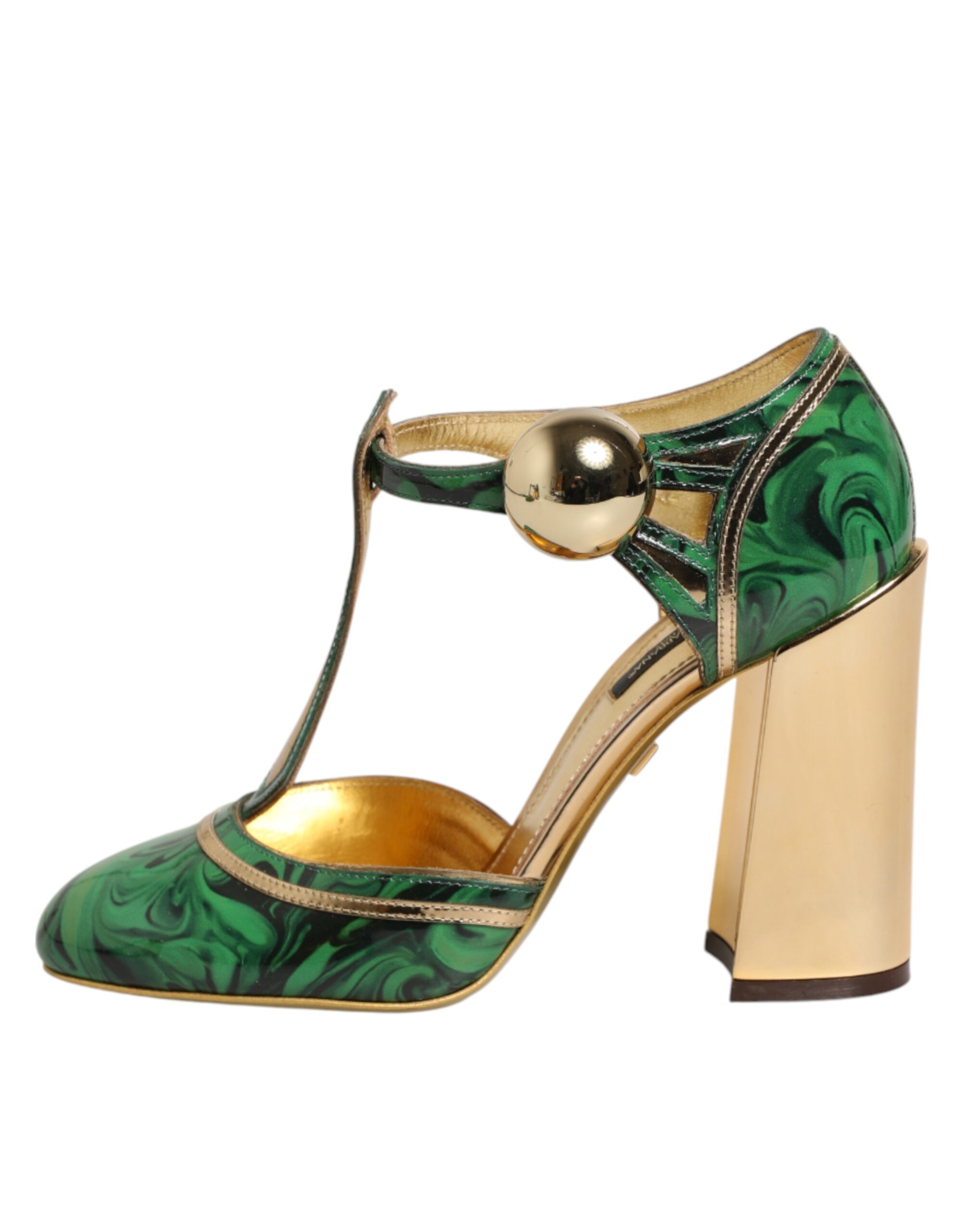 Dolce & Gabbana Green Patent Leather Vally Heels Pumps Shoes - Image 2