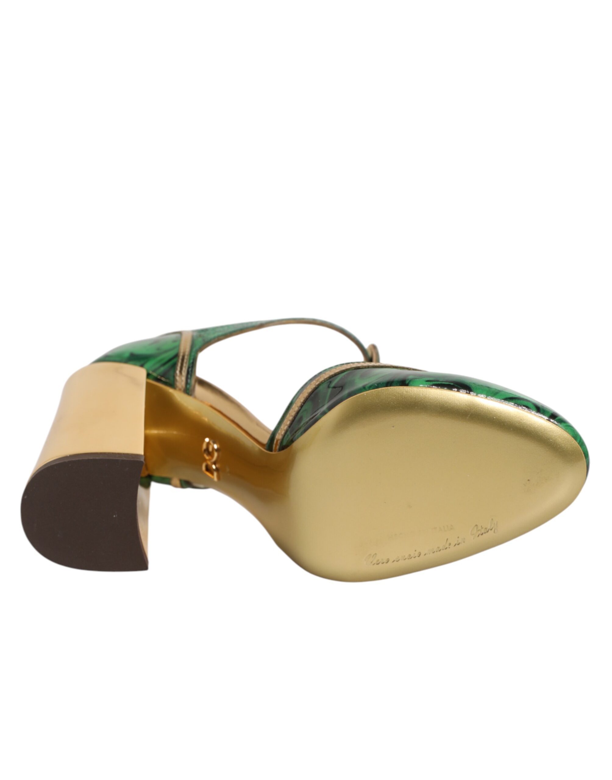 Dolce & Gabbana Green Patent Leather Vally Heels Pumps Shoes - Image 7
