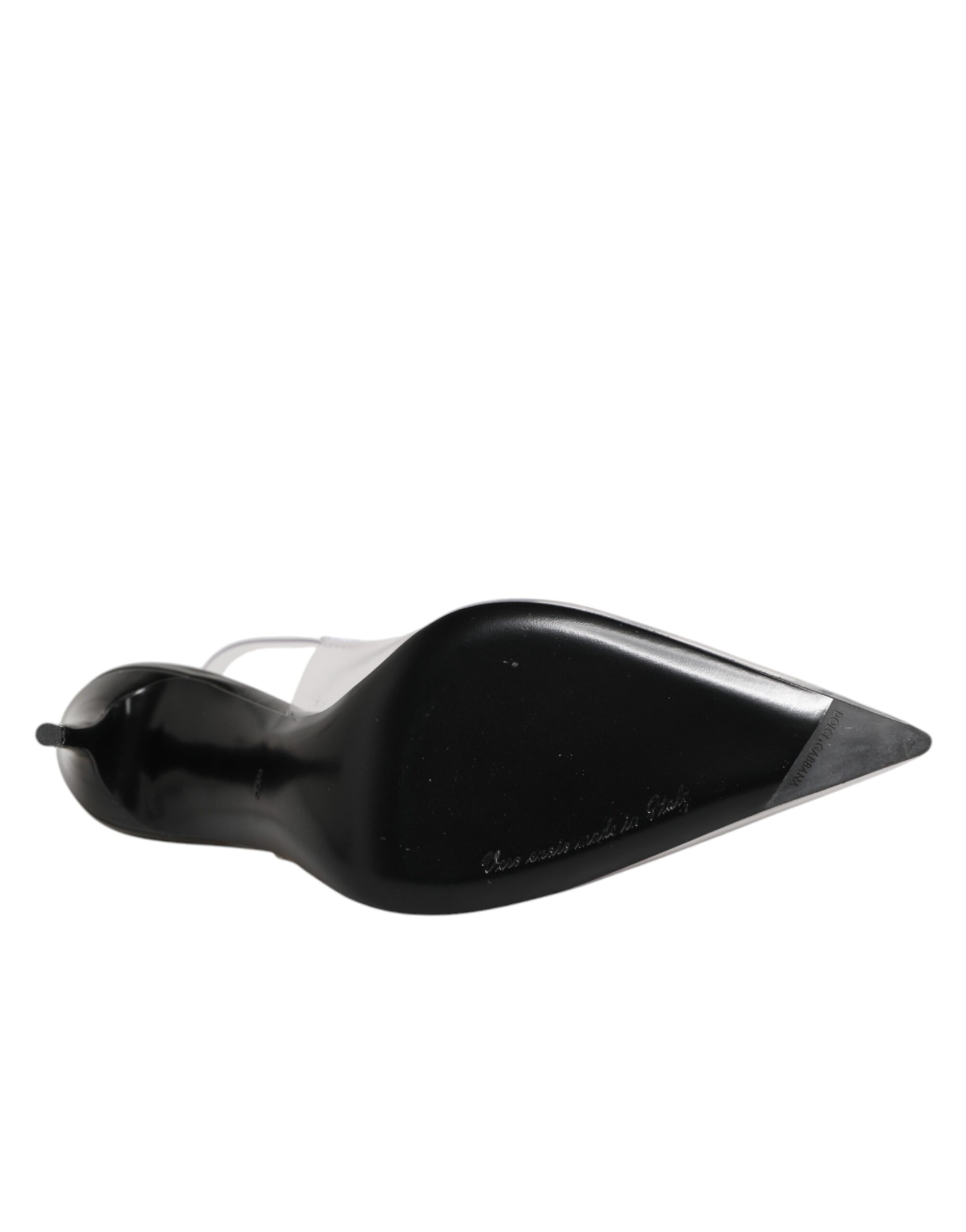 Dolce & Gabbana Black Leather Clear PVC Slingback Pumps Shoes - Image 8