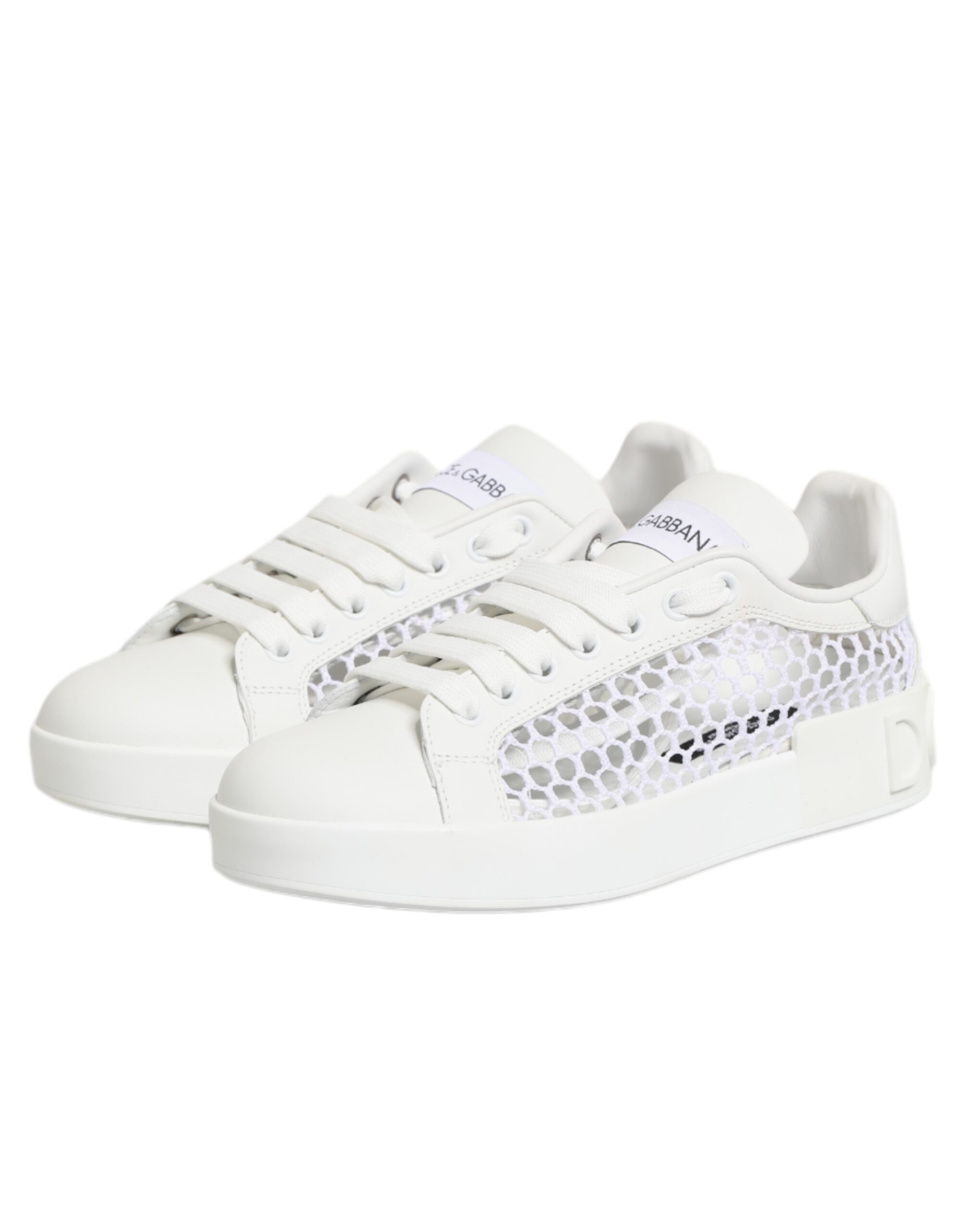 Dolce & Gabbana White Mesh Inserts Low Top Sneakers Shoes - Image 5