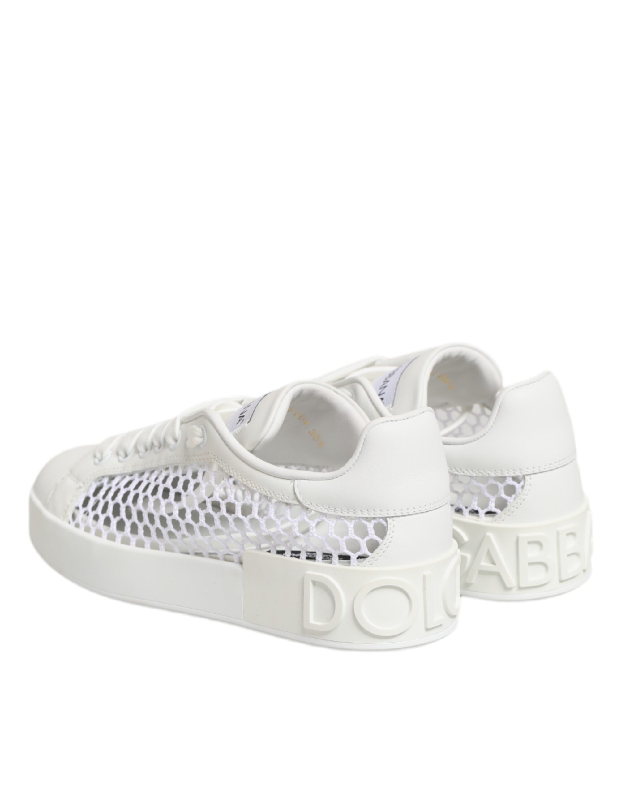 Dolce & Gabbana White Mesh Inserts Low Top Sneakers Shoes - Image 6