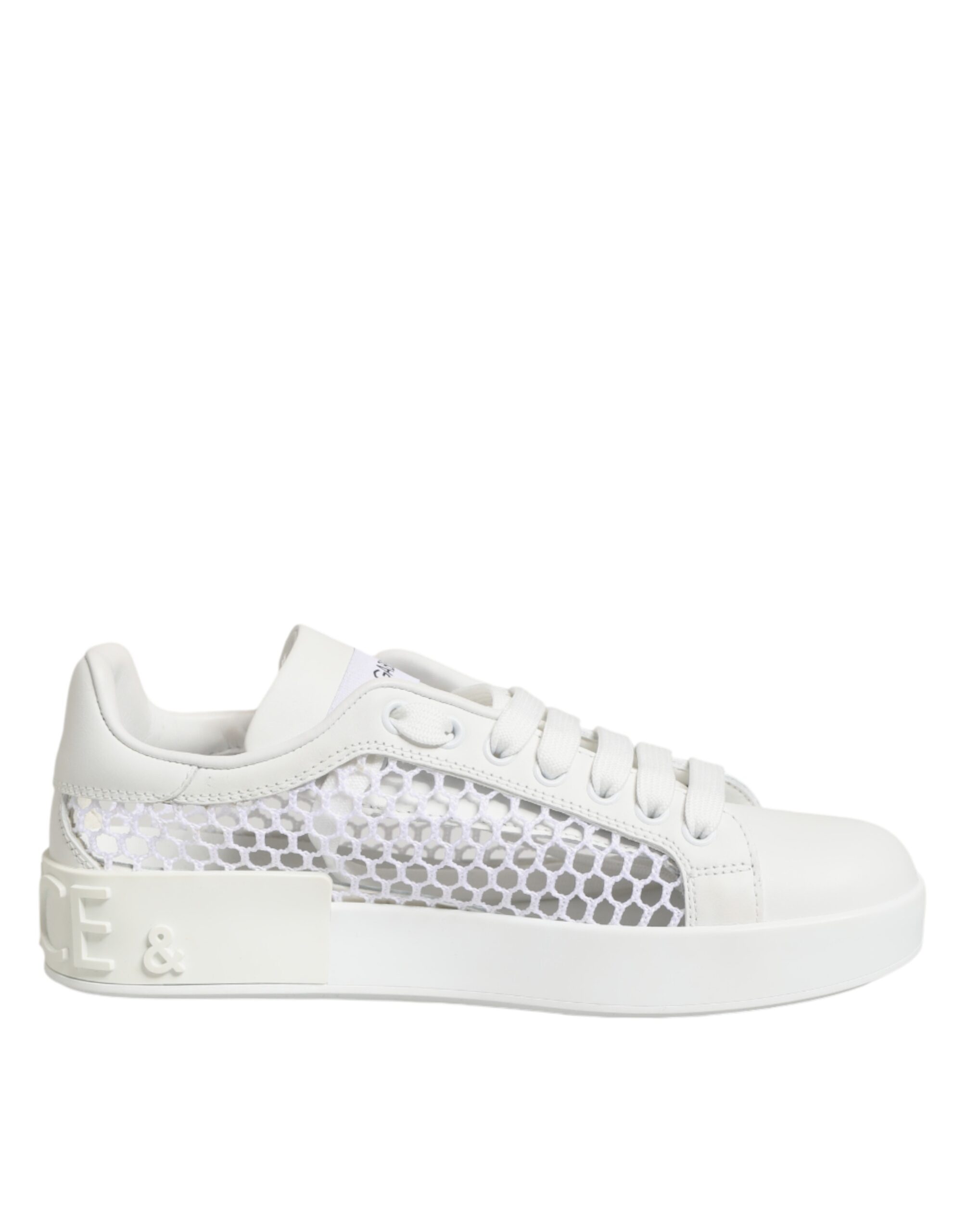 Dolce & Gabbana White Mesh Inserts Low Top Sneakers Shoes - Image 2