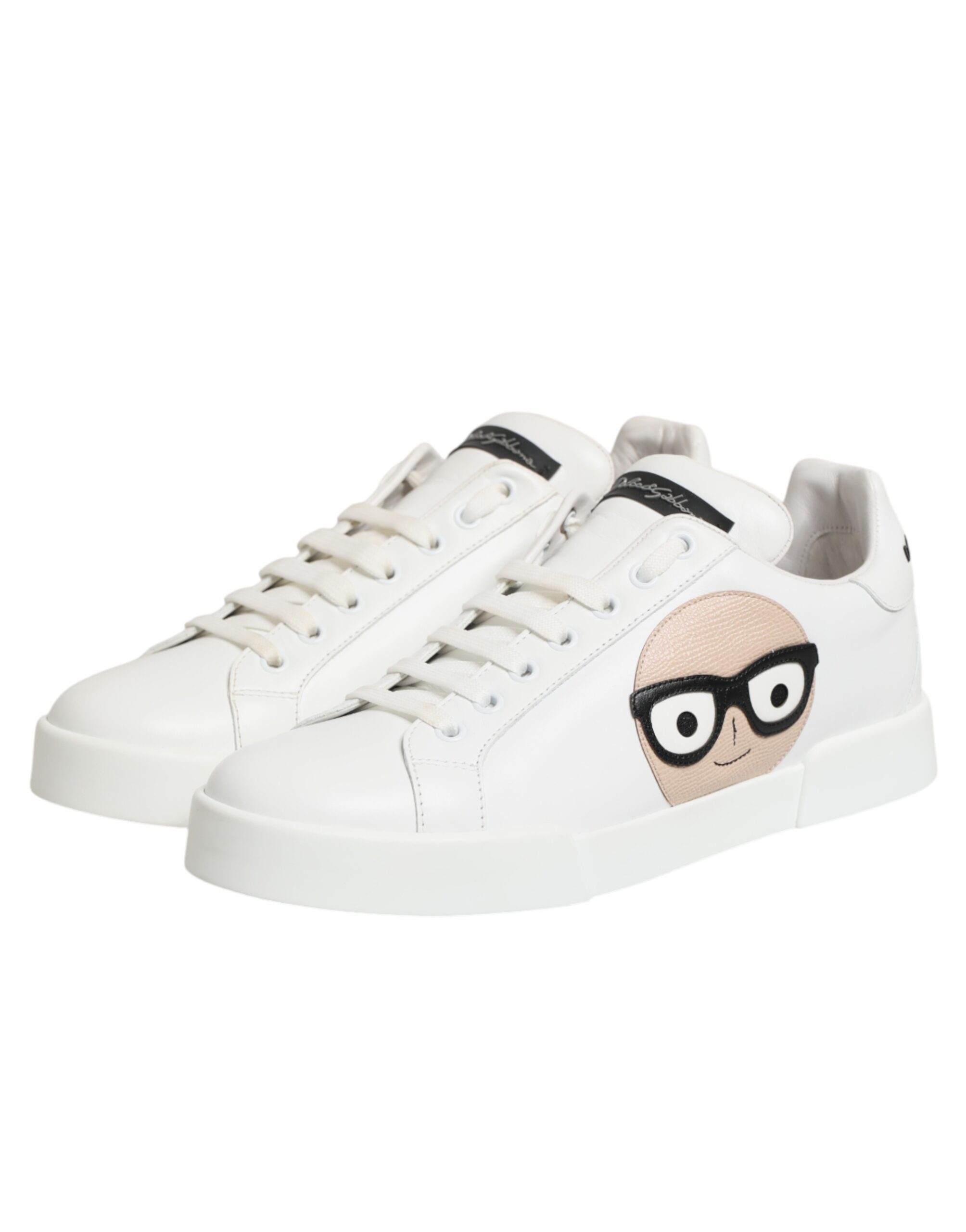 Dolce & Gabbana White Leather #DGFamily Casual Sneakers Shoes - Image 5