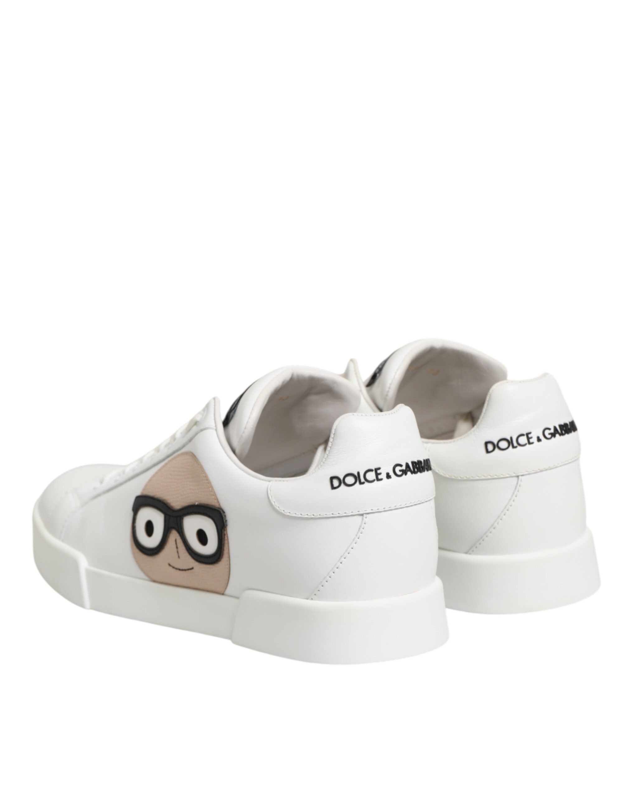 Dolce & Gabbana White Leather #DGFamily Casual Sneakers Shoes - Image 6