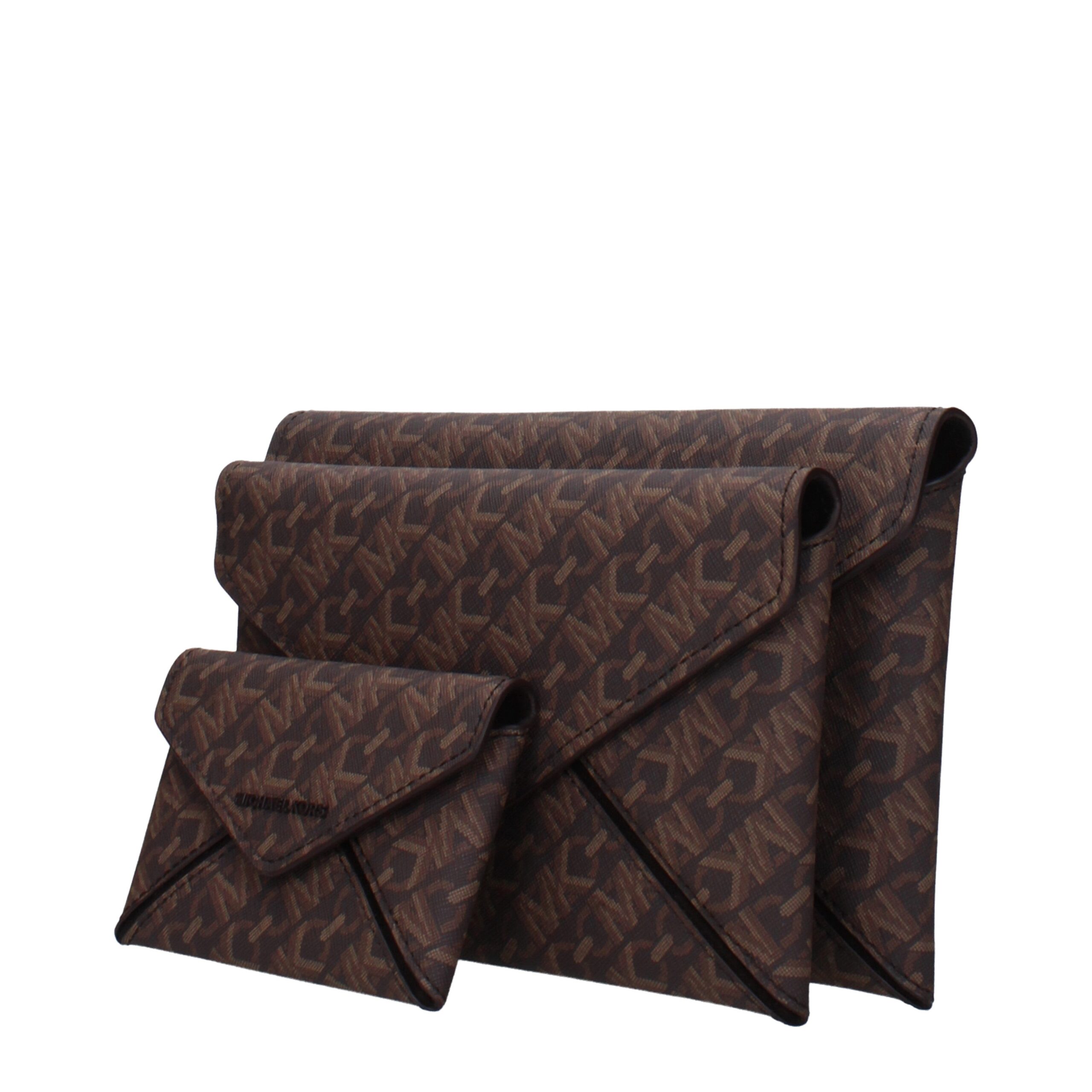 Michael Kors Brown Fabric Clutch Bags - Image 3