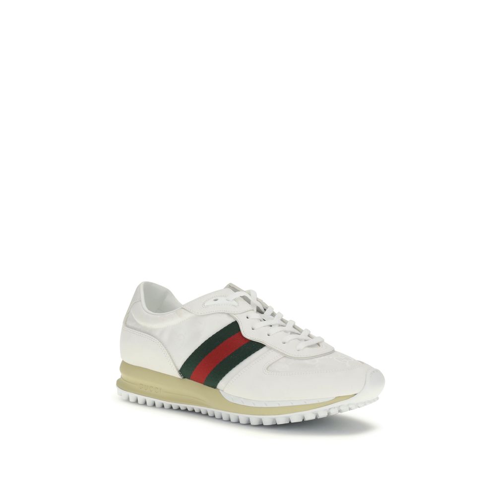 Gucci White Polyamide Athletic Sneakers - Image 2