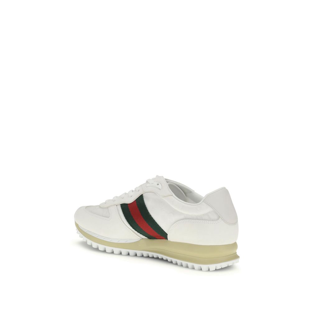 Gucci White Polyamide Athletic Sneakers - Image 3