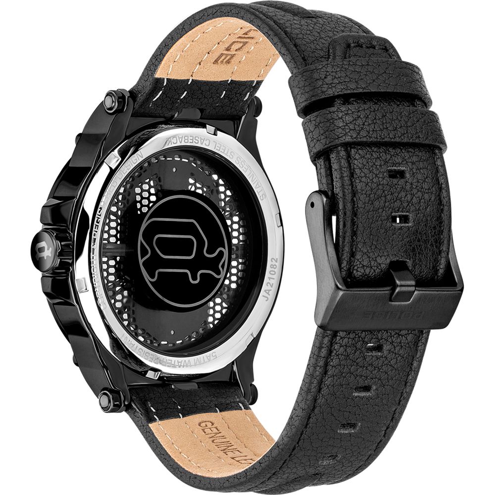 Police Black Leather Dress Watch - Image 2
