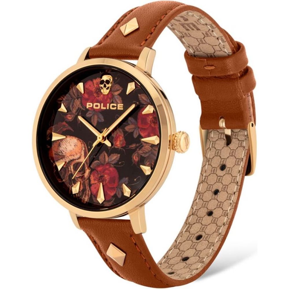 Police Brown Leather Dress Watch - Image 2