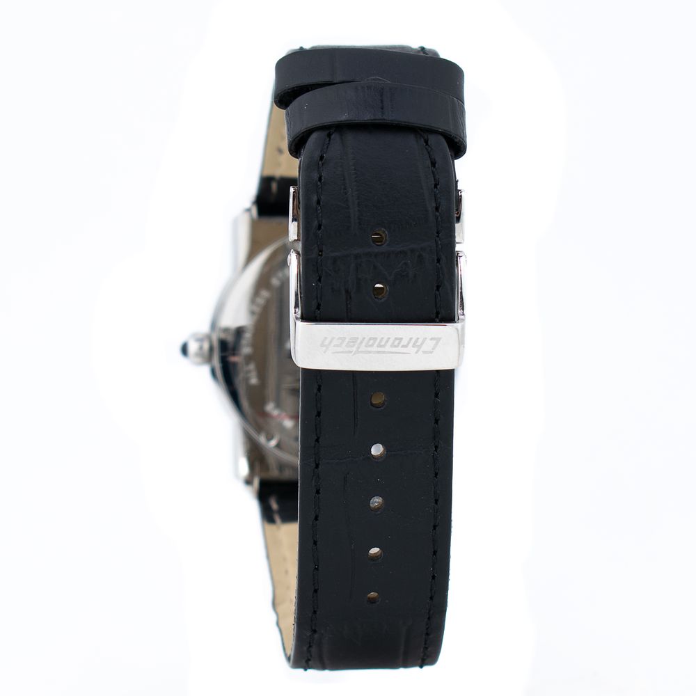 Chronotech Black Leather Dress Watch - Image 2