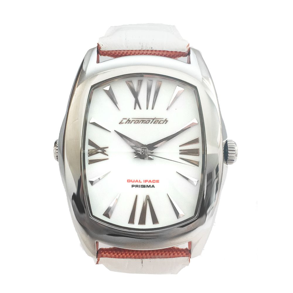 Chronotech Orange Leather Dress Watch - Image 2