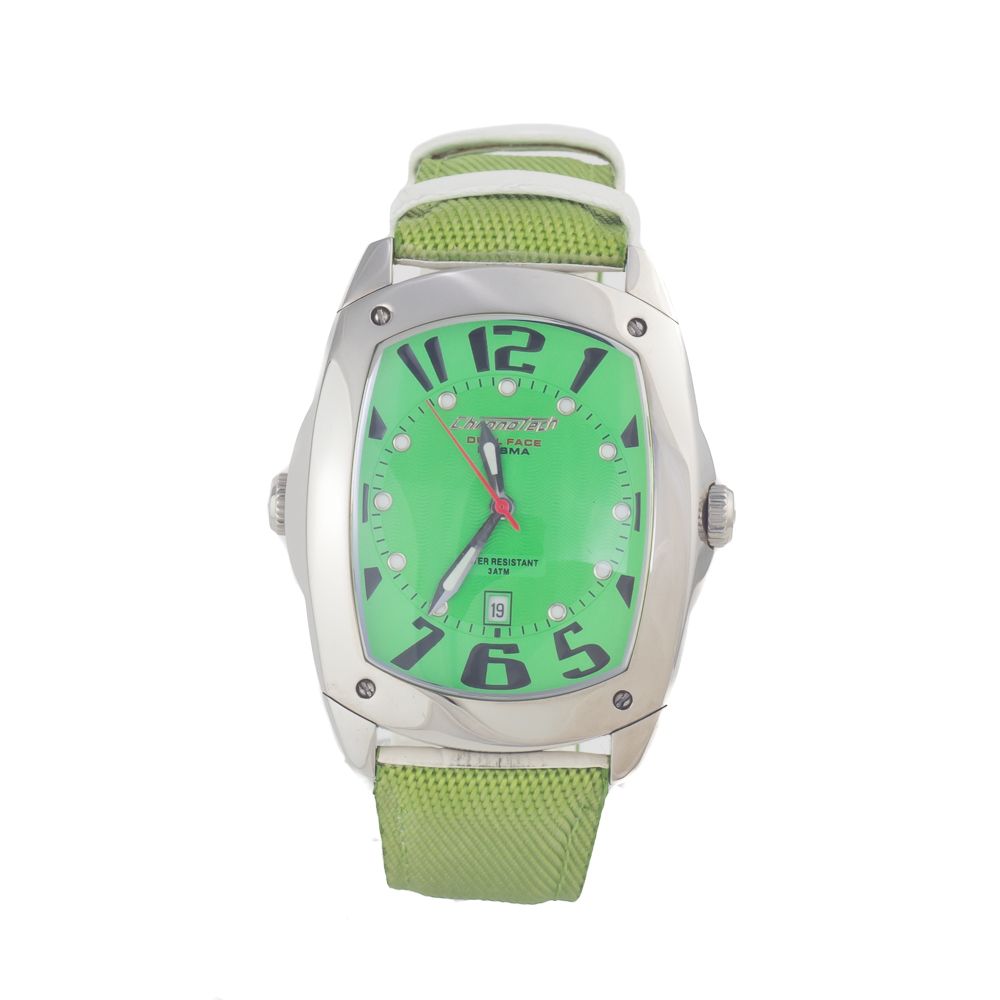 Chronotech Green Leather Dress Watch - Image 2