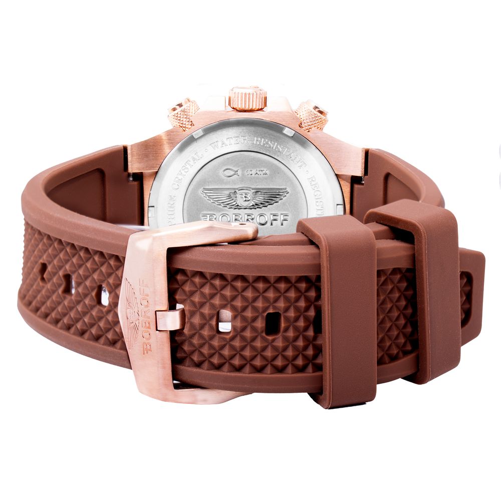 Bobroff Brown Rubber Dress Watch - Image 2
