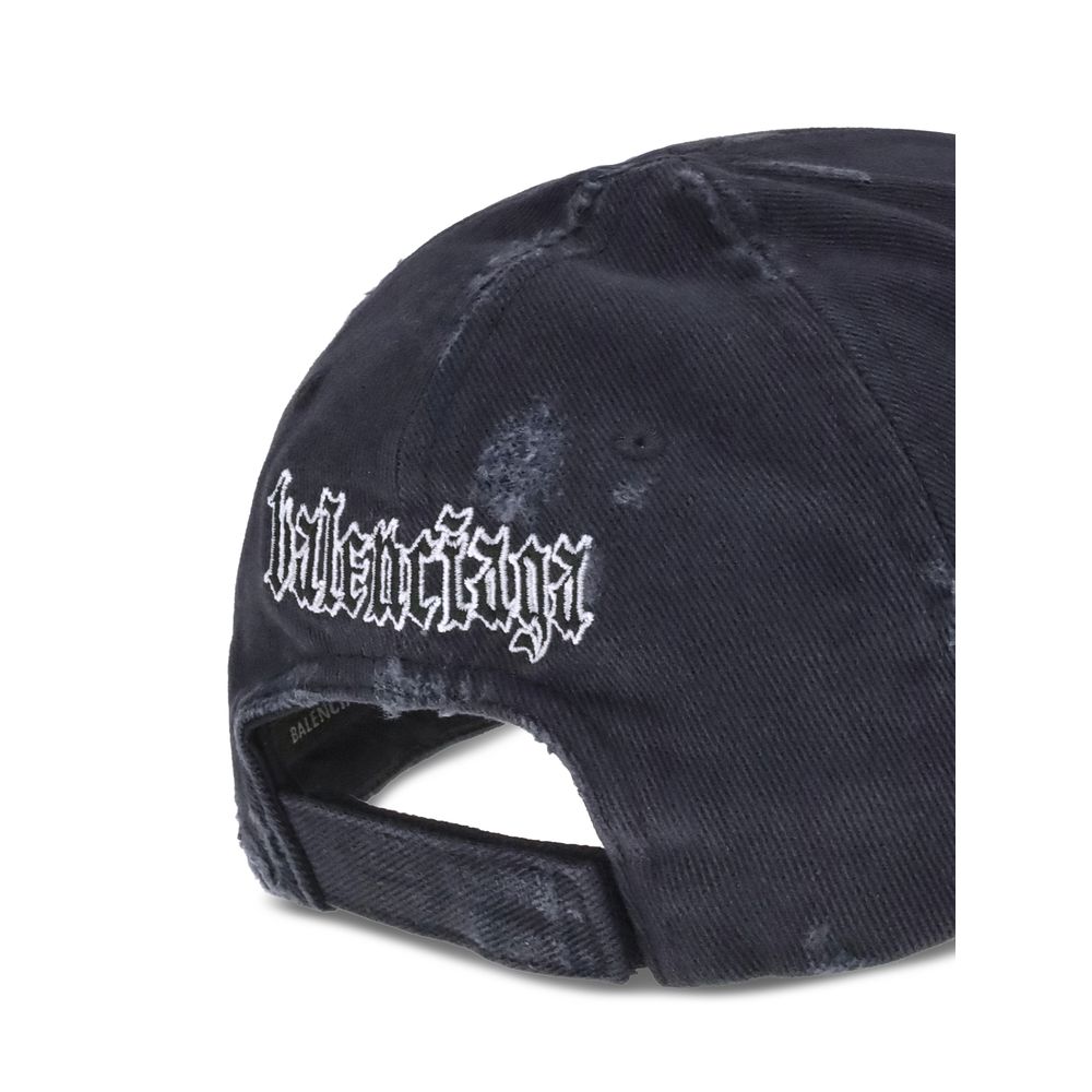 Balenciaga Black Cotton Cap (Baseball Hat) - Image 3