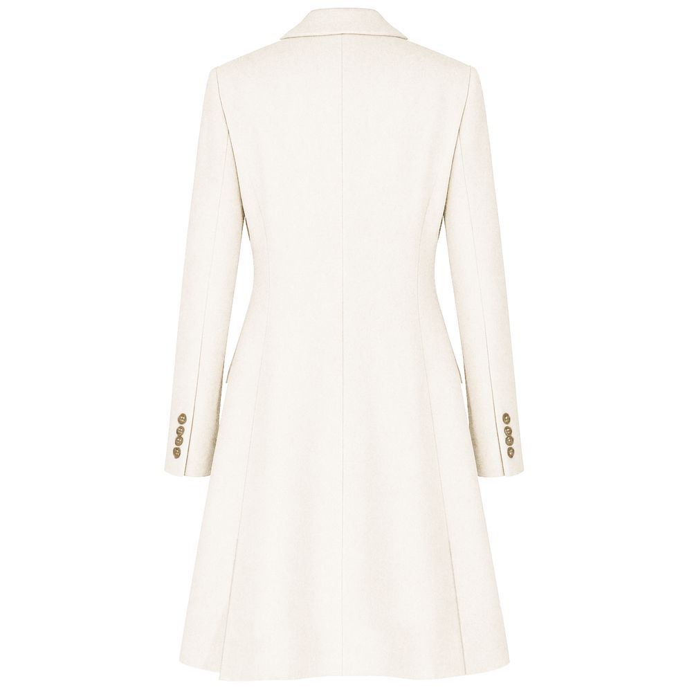 Made in Italy White Virgin Wool Women's Coat - Image 2
