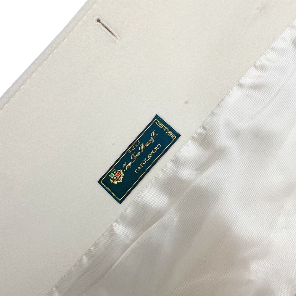 Made in Italy White Virgin Wool Women's Coat - Image 3