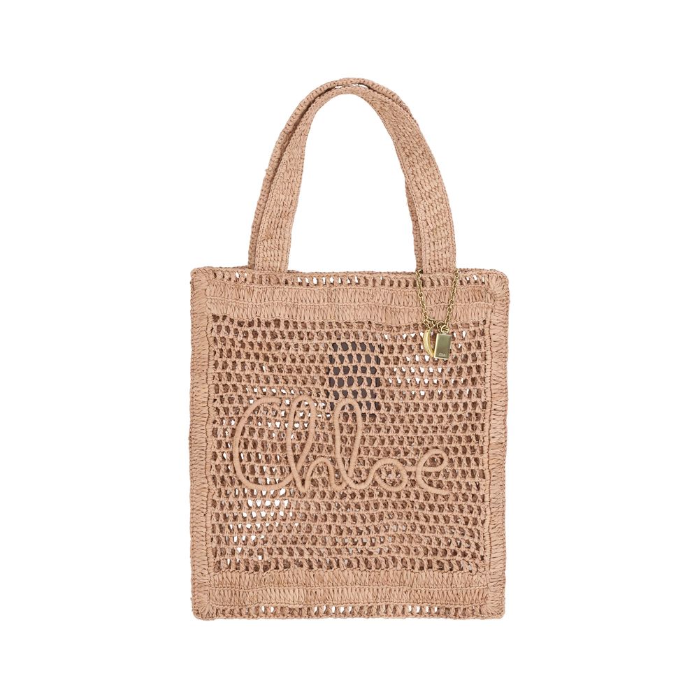 ChloƩ Brown Raffia Shoulder Bag