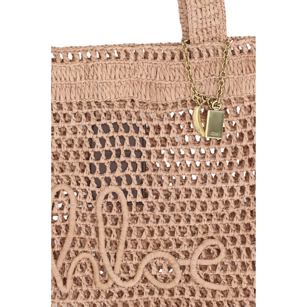 ChloƩ Brown Raffia Shoulder Bag - Image 3