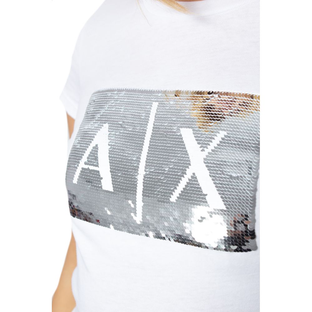 Armani Exchange White Cotton T-Shirt - Image 3