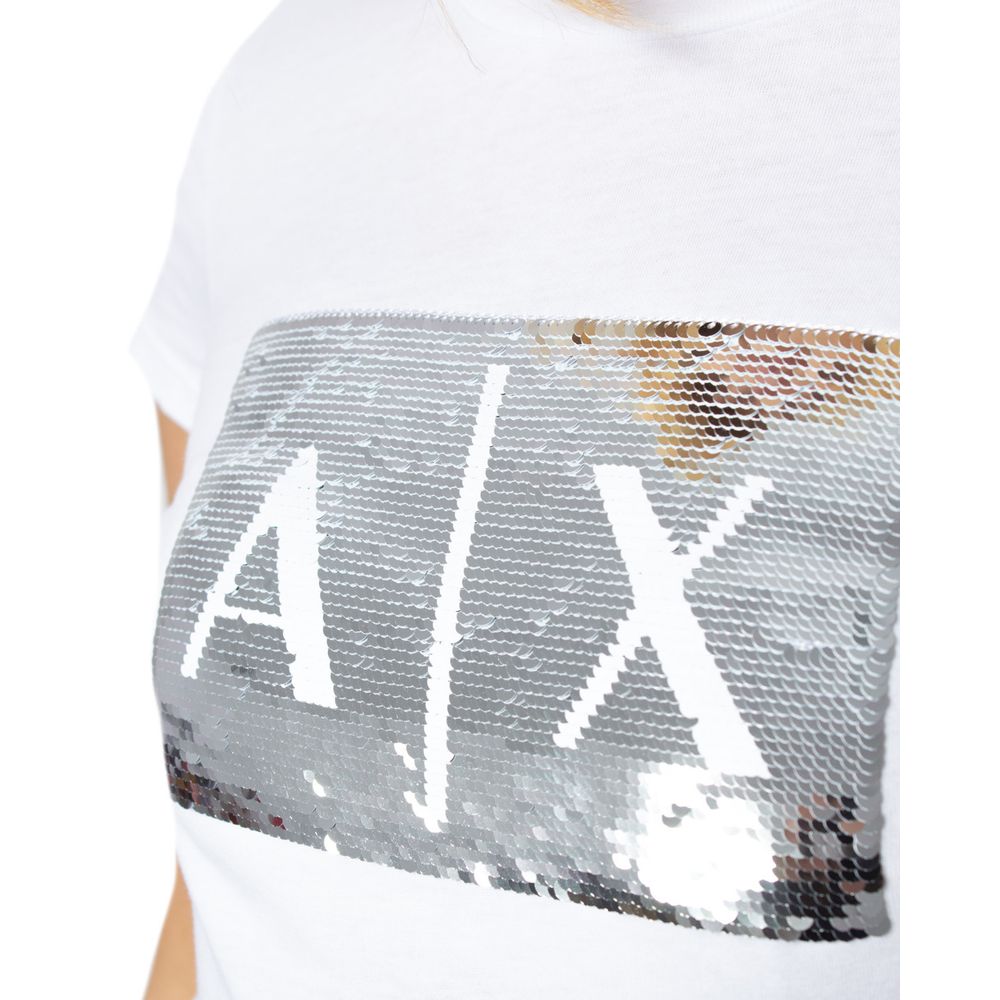 Armani Exchange White Cotton T-Shirt - Image 4