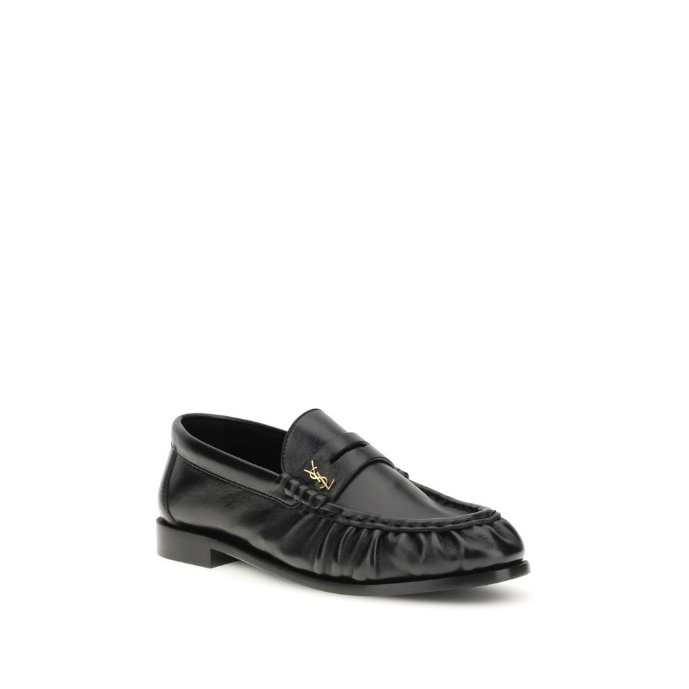 Saint Laurent Black Lamb Ovis Aries Aries Slip-On Loafers - Image 2