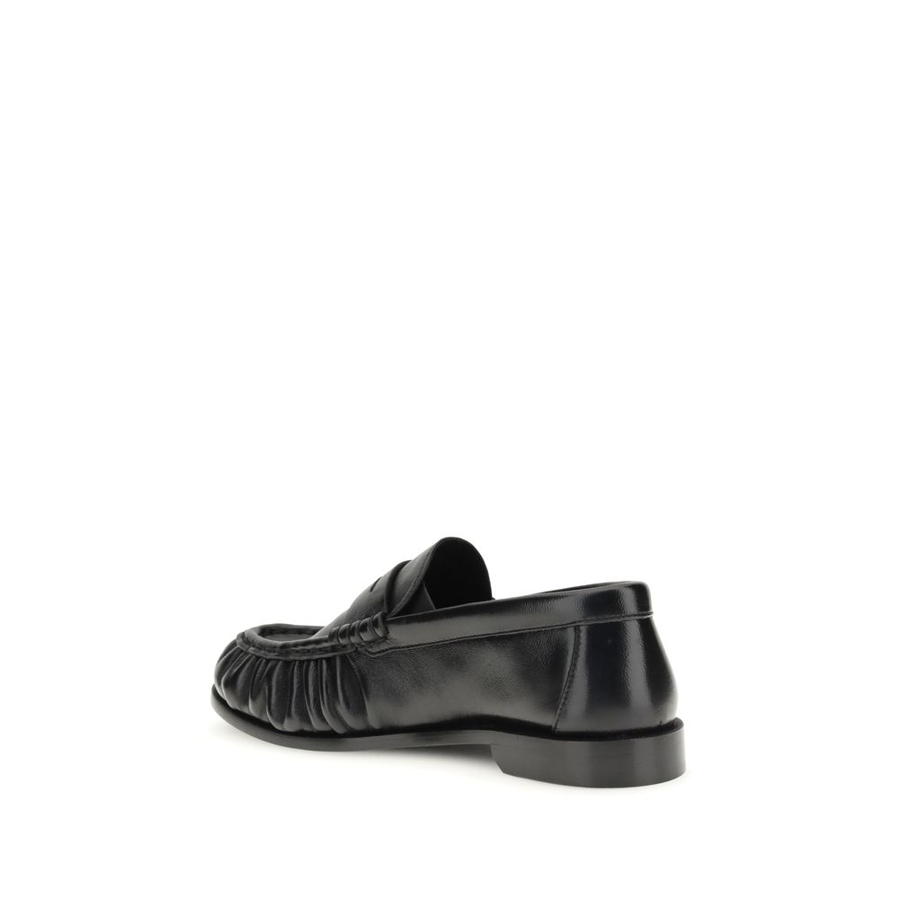 Saint Laurent Black Lamb Ovis Aries Aries Slip-On Loafers - Image 3