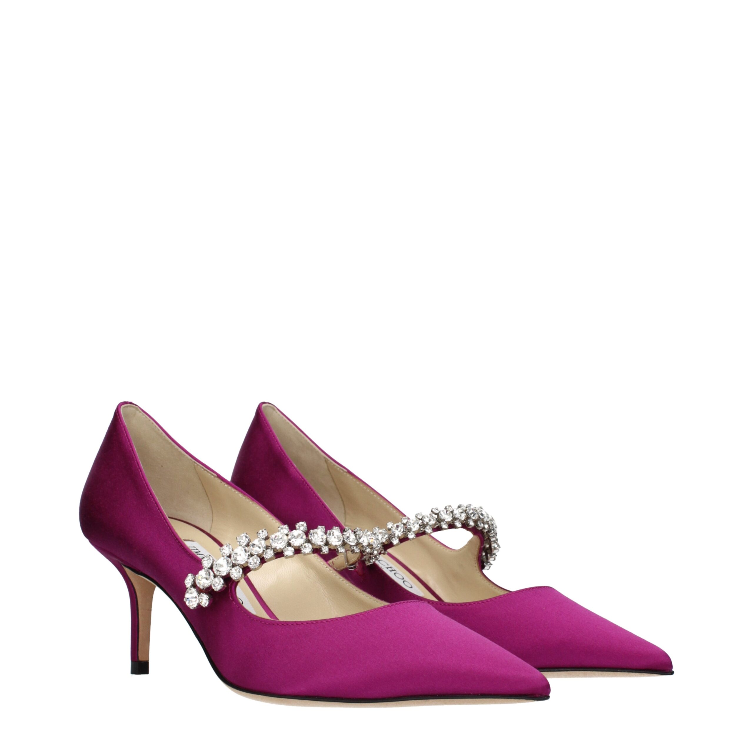 Jimmy Choo Pink Satin Mid Heel Pumps - Image 2