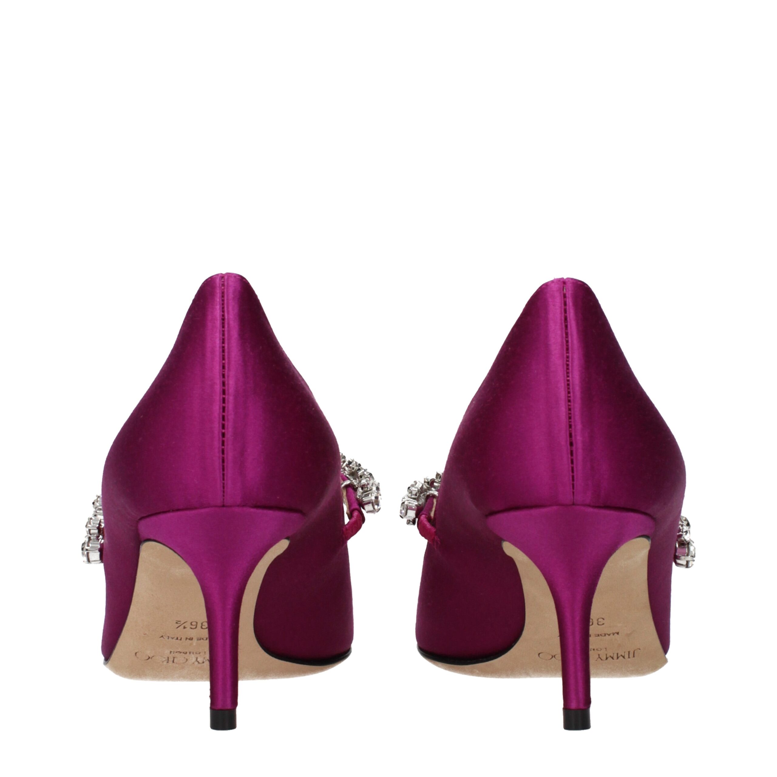 Jimmy Choo Pink Satin Mid Heel Pumps - Image 5